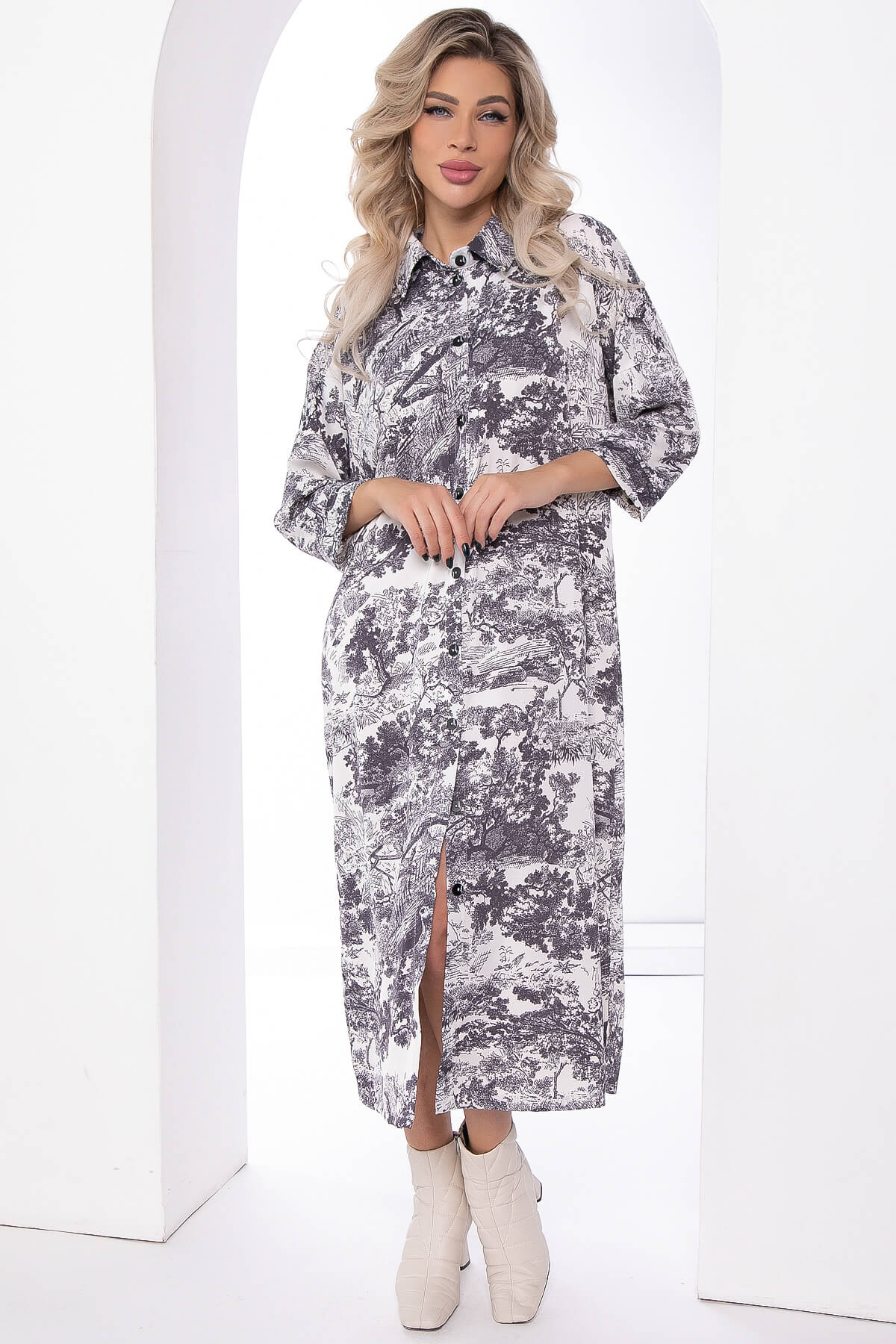 Платье "Сьюзан" (блэк энд вайт) П7790