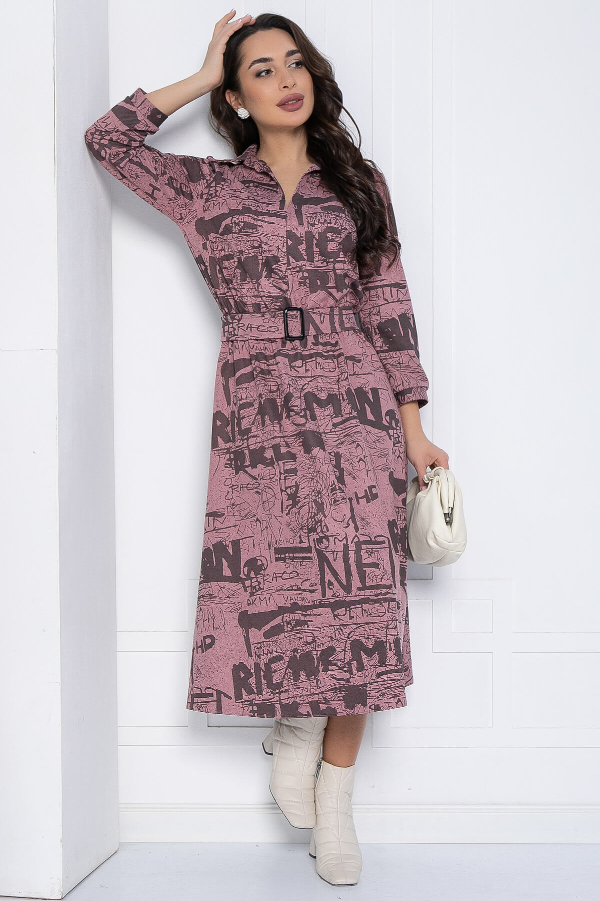 Платье Франческа (пыльно-розовое) П12583-18