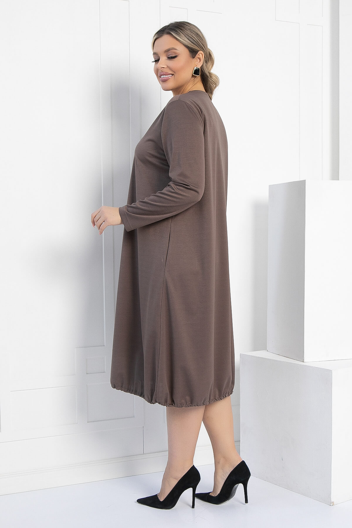 Платье Я жду тебя (кофе) П12313-15
