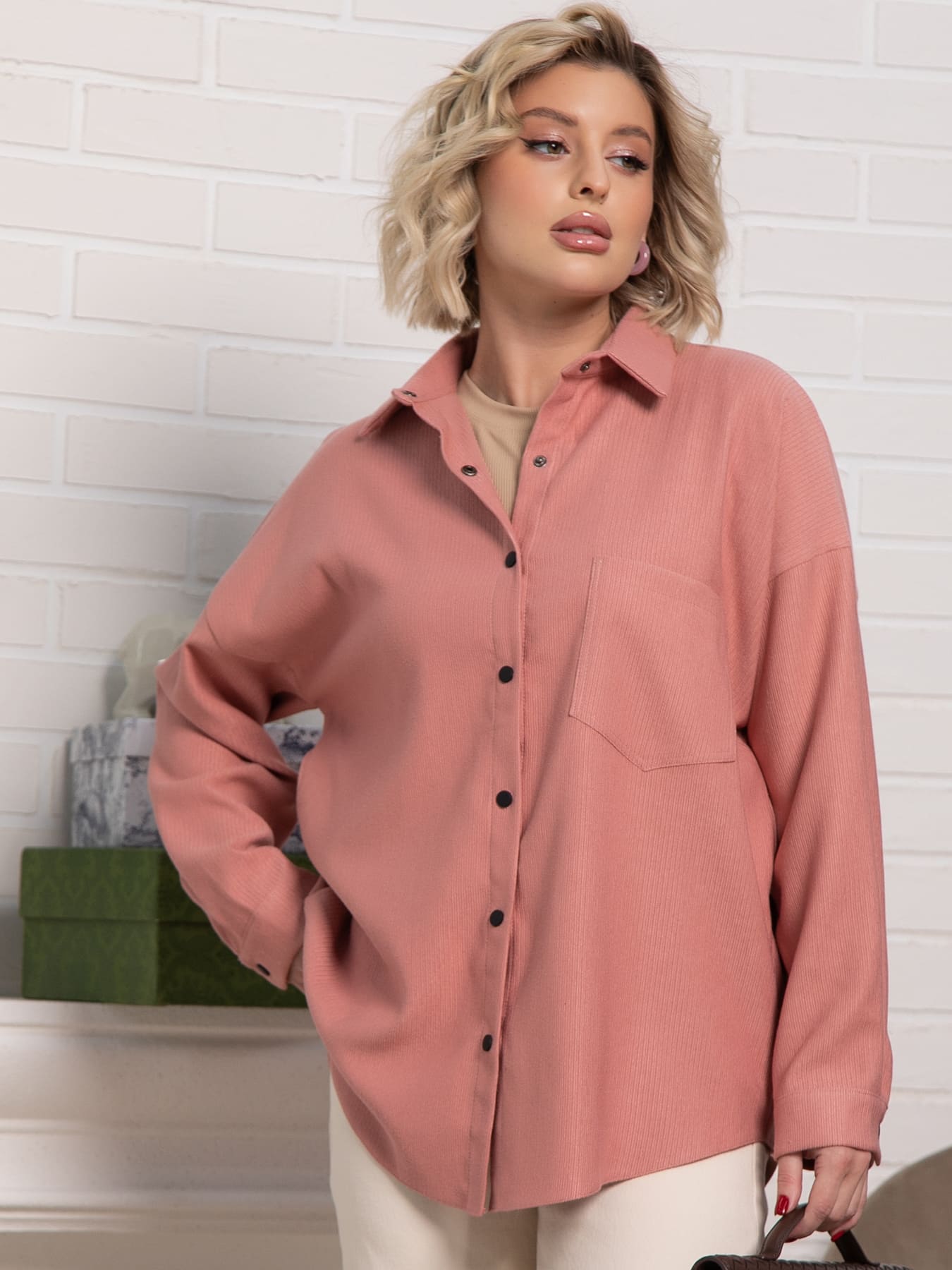 Рубашка Загадочная девушка  (пыльная роза) Б15170-4М