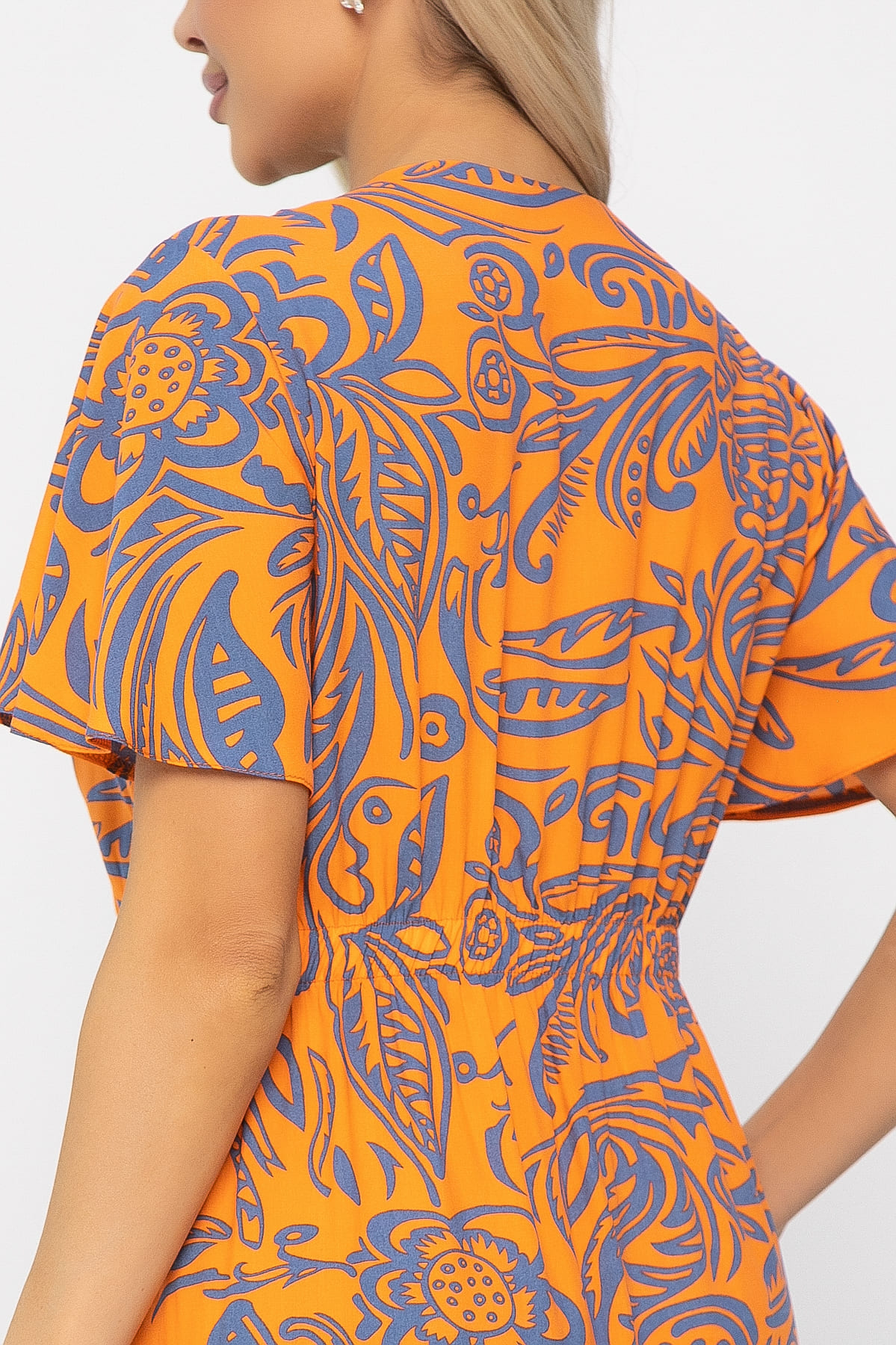 Платье Иоланда (оранжево-синее) П13677-5М