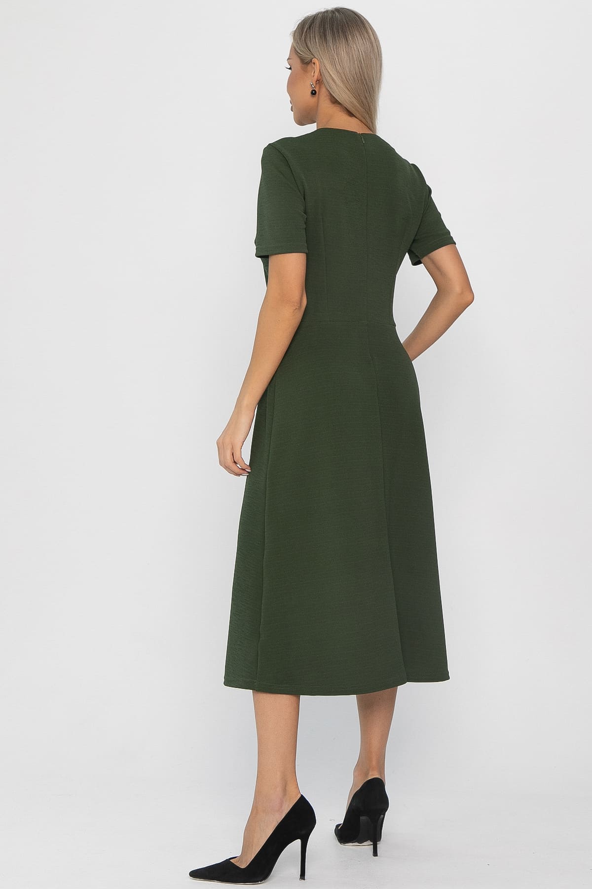 Платье трикотажное Парижанка (зеленое) П14415-10М