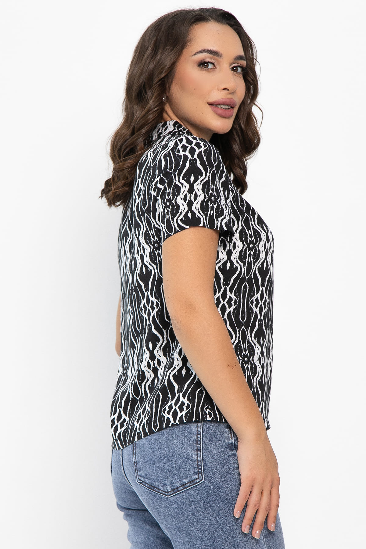 Поло Тренди (черное/узор) Б14093-10М