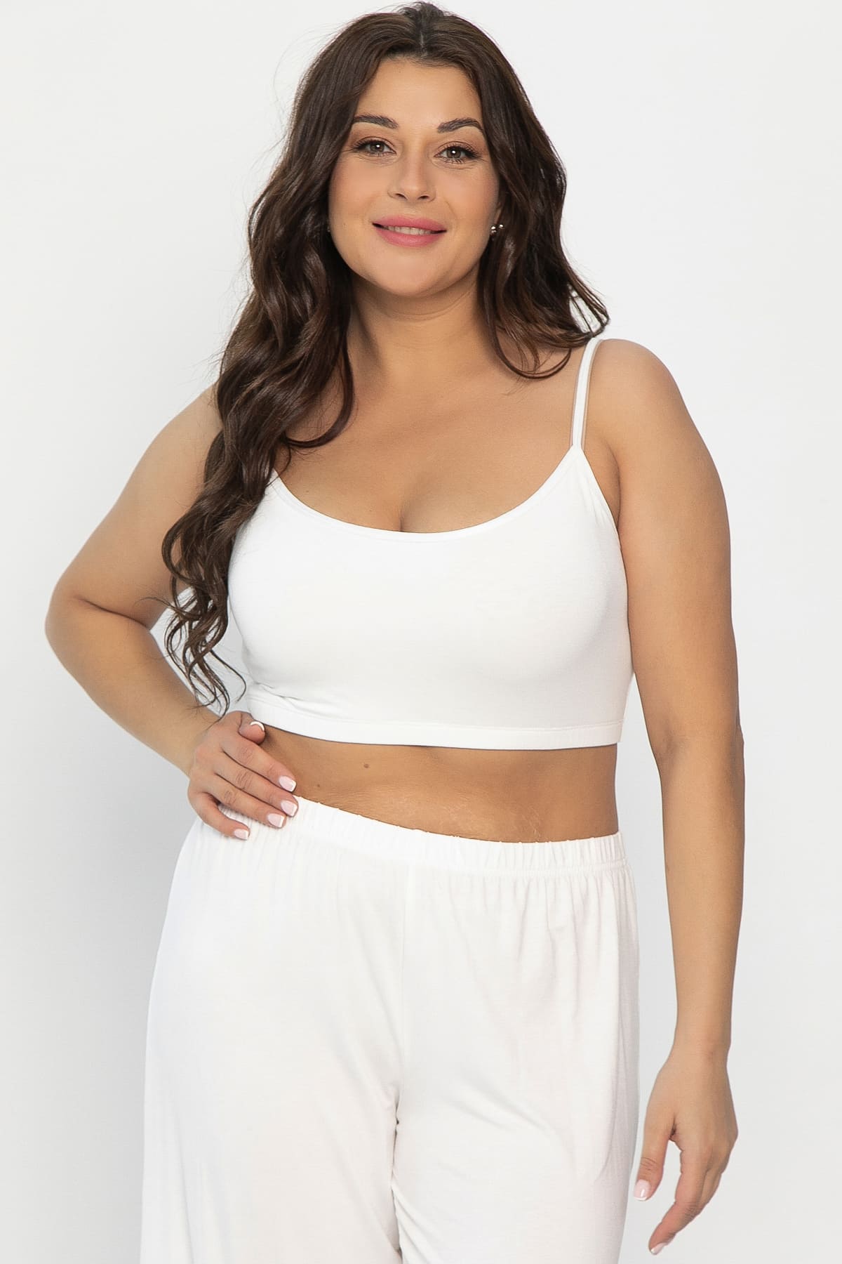 Кроп-топ Шелк вискозы (молочный) Б14507-52М