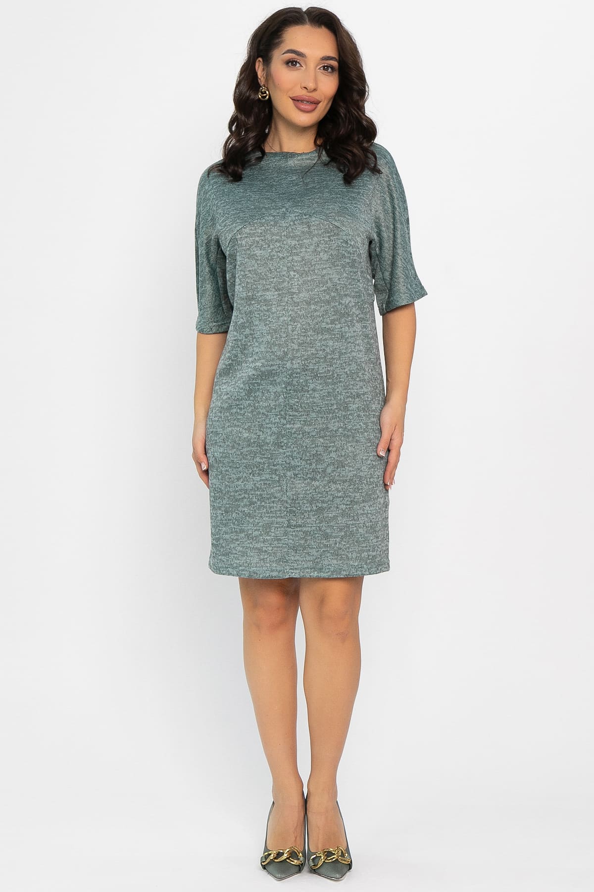 Платье трикотажное Ветта (зеленое) П14599-10М