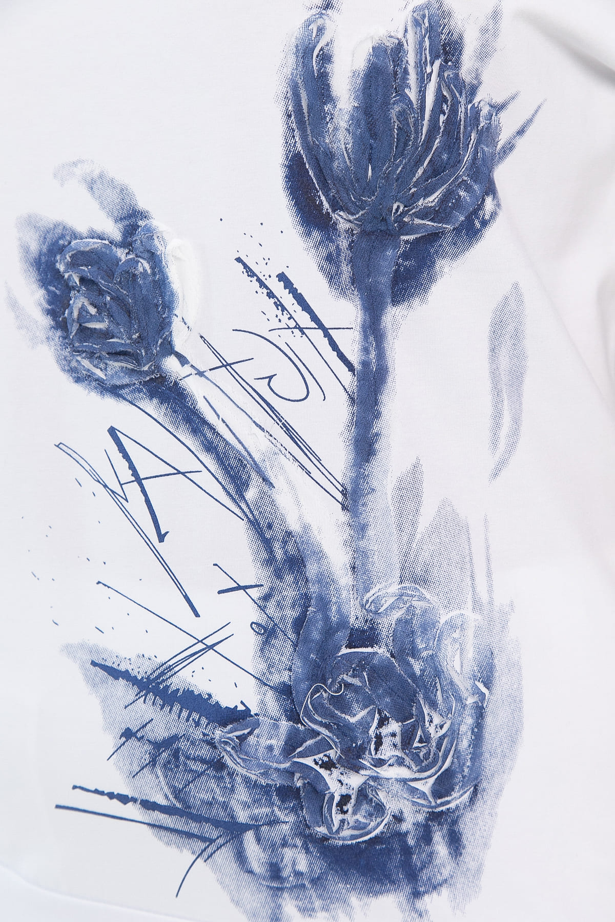 Блуза Лотус НЬЮ (бело-синяя) Б13975-20М