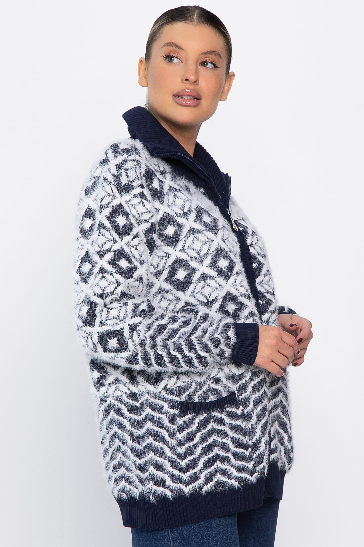 Свитер на молнии Сканди НЬЮ (синий) Б14402-20М