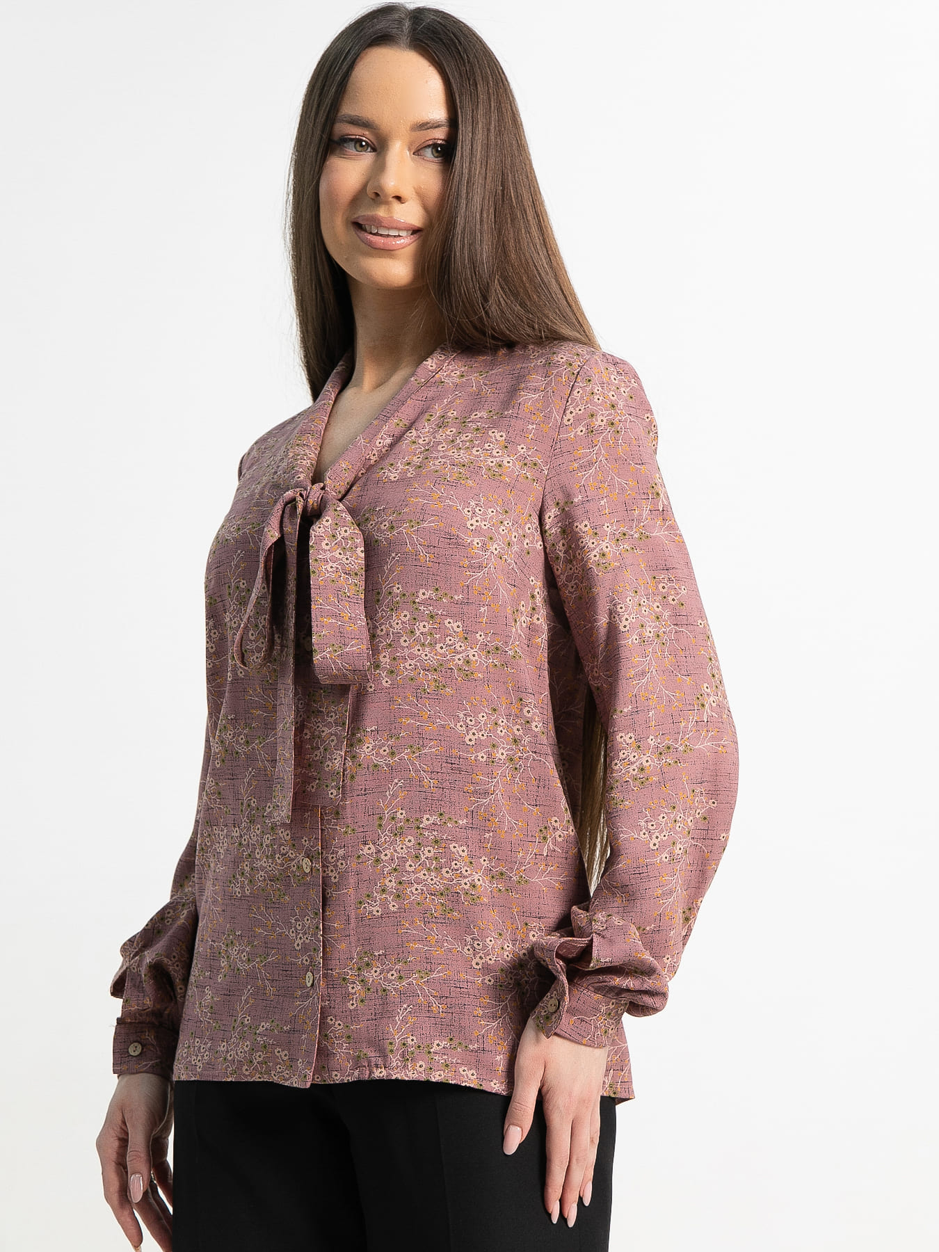 Рубашка с бантом Рузанна (серо-красная) Б15245-10М