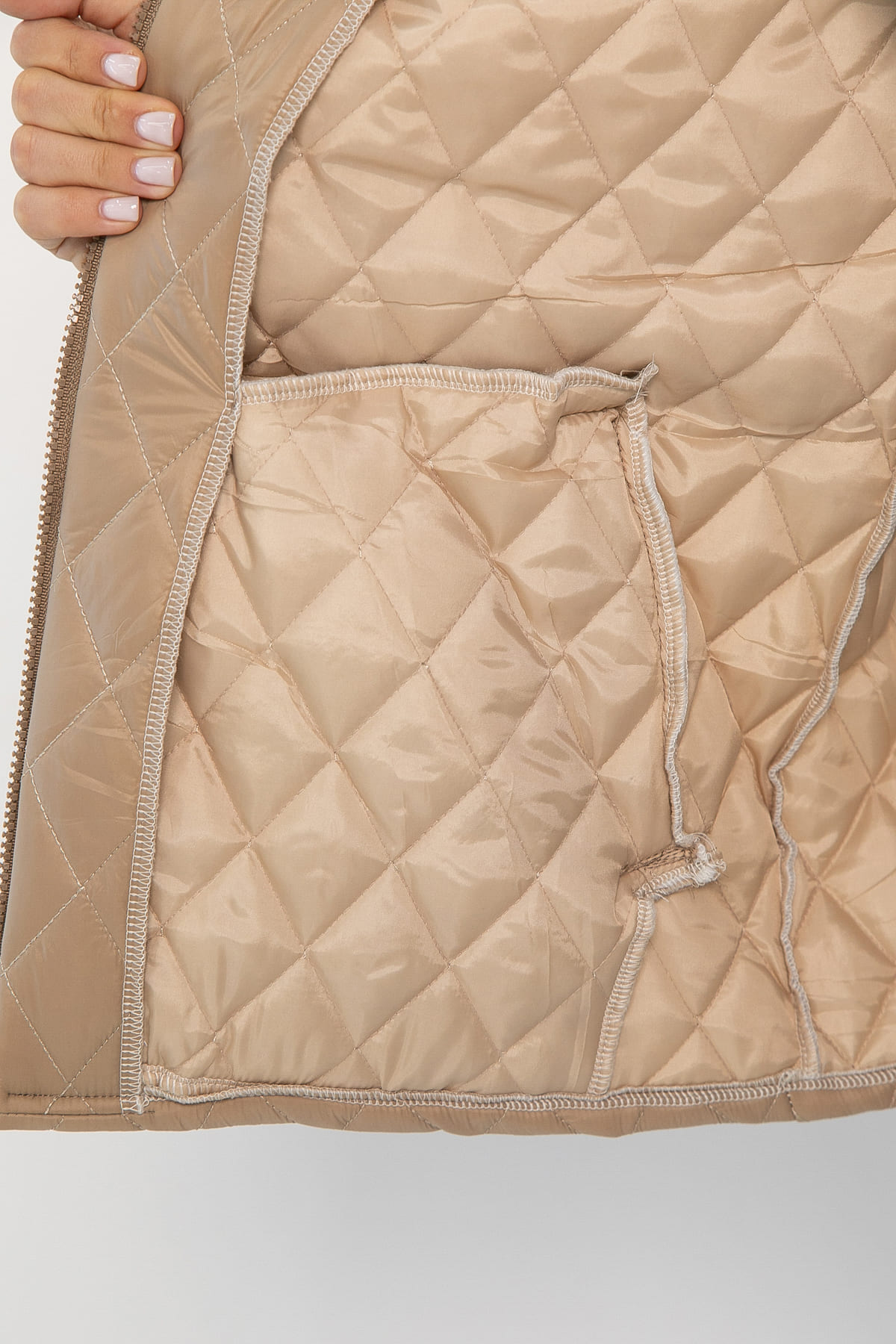 Куртка демисезонная стеганая (бежевая) Б14362-25М