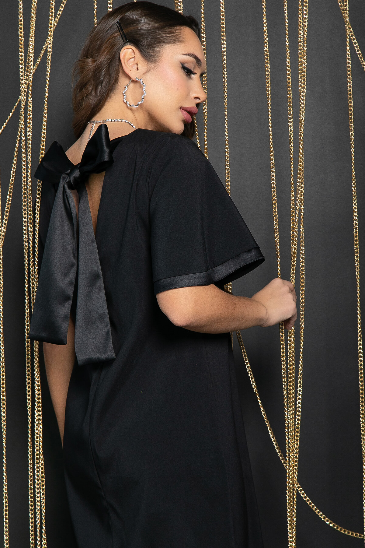 Платье Потрясающая (черное) П11840