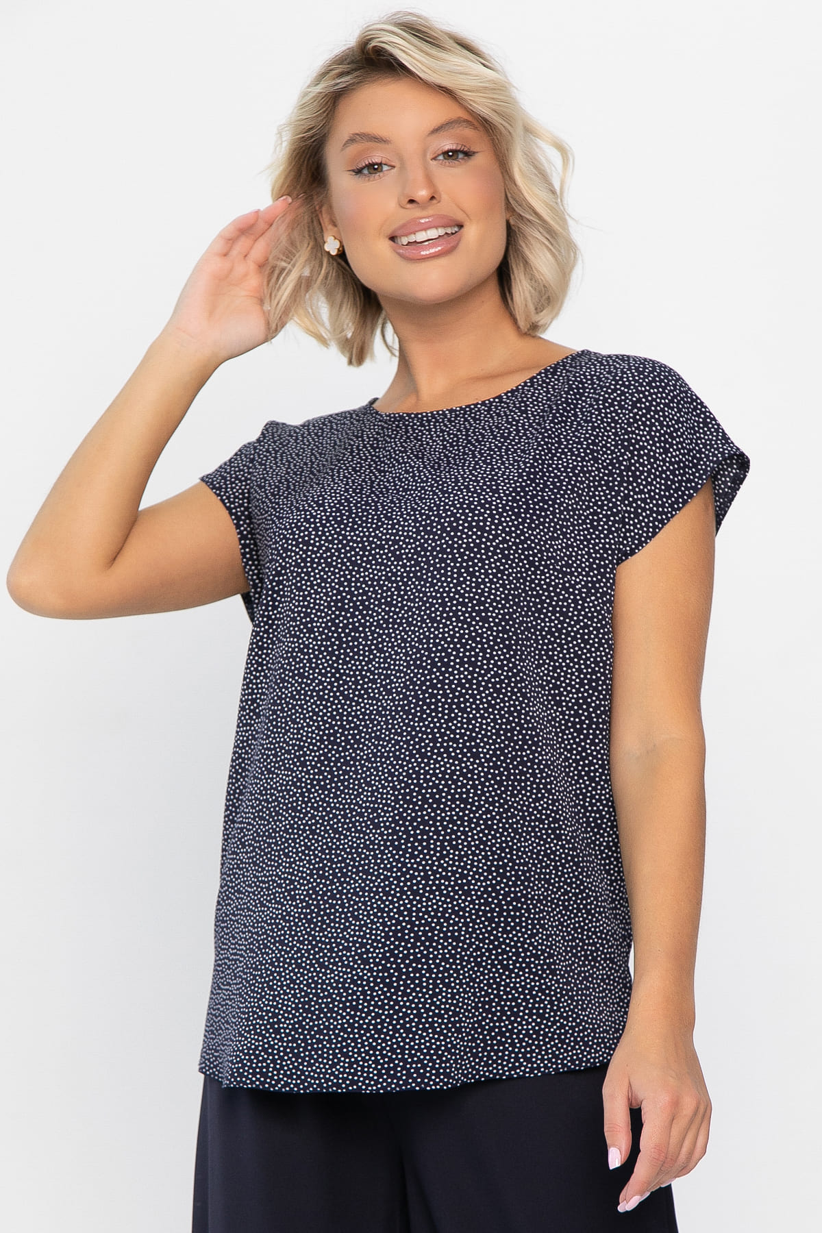 Блуза Милена (темно-синяя) Б14302-8М