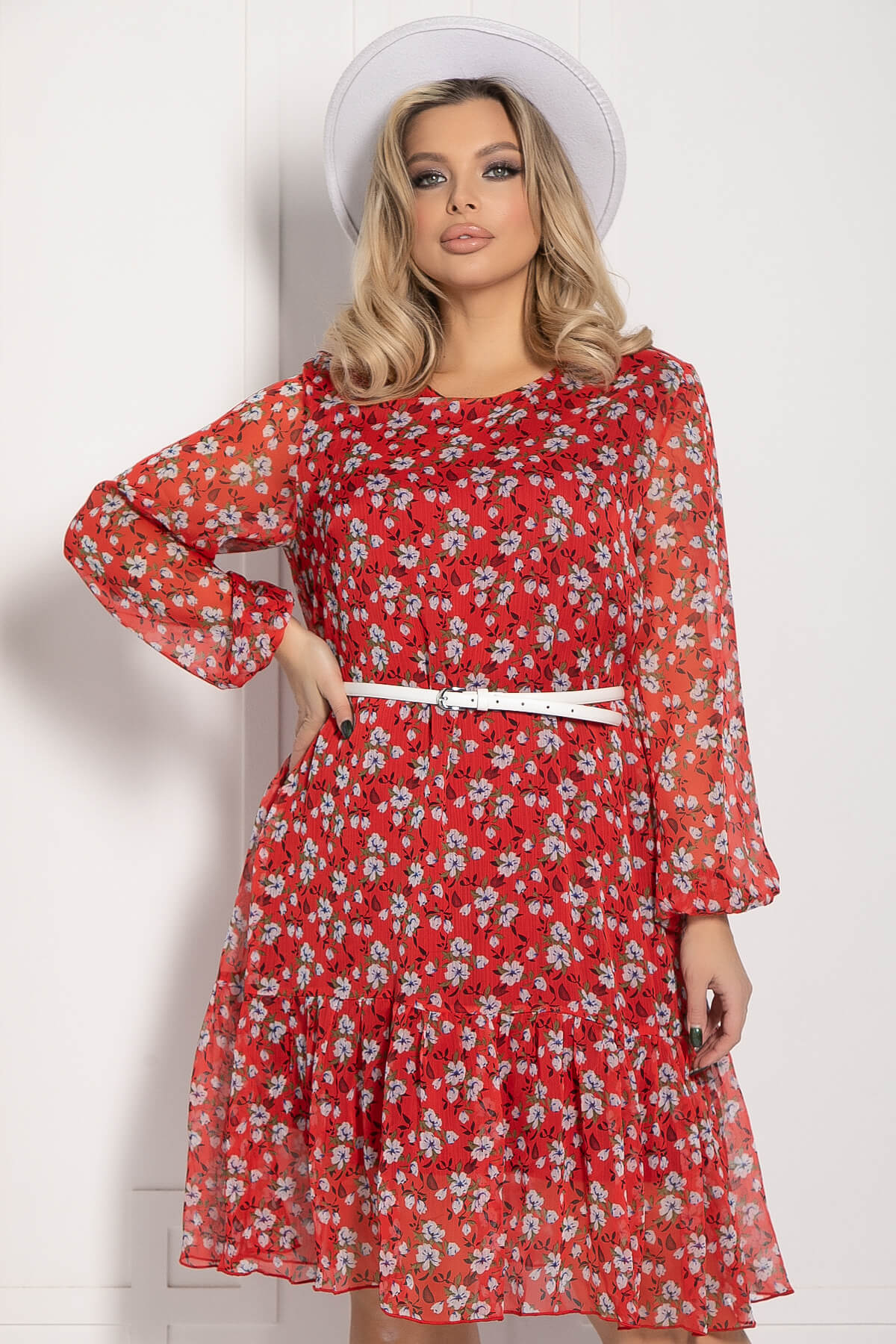 Платье Солнечный свет (красное) П12691-13