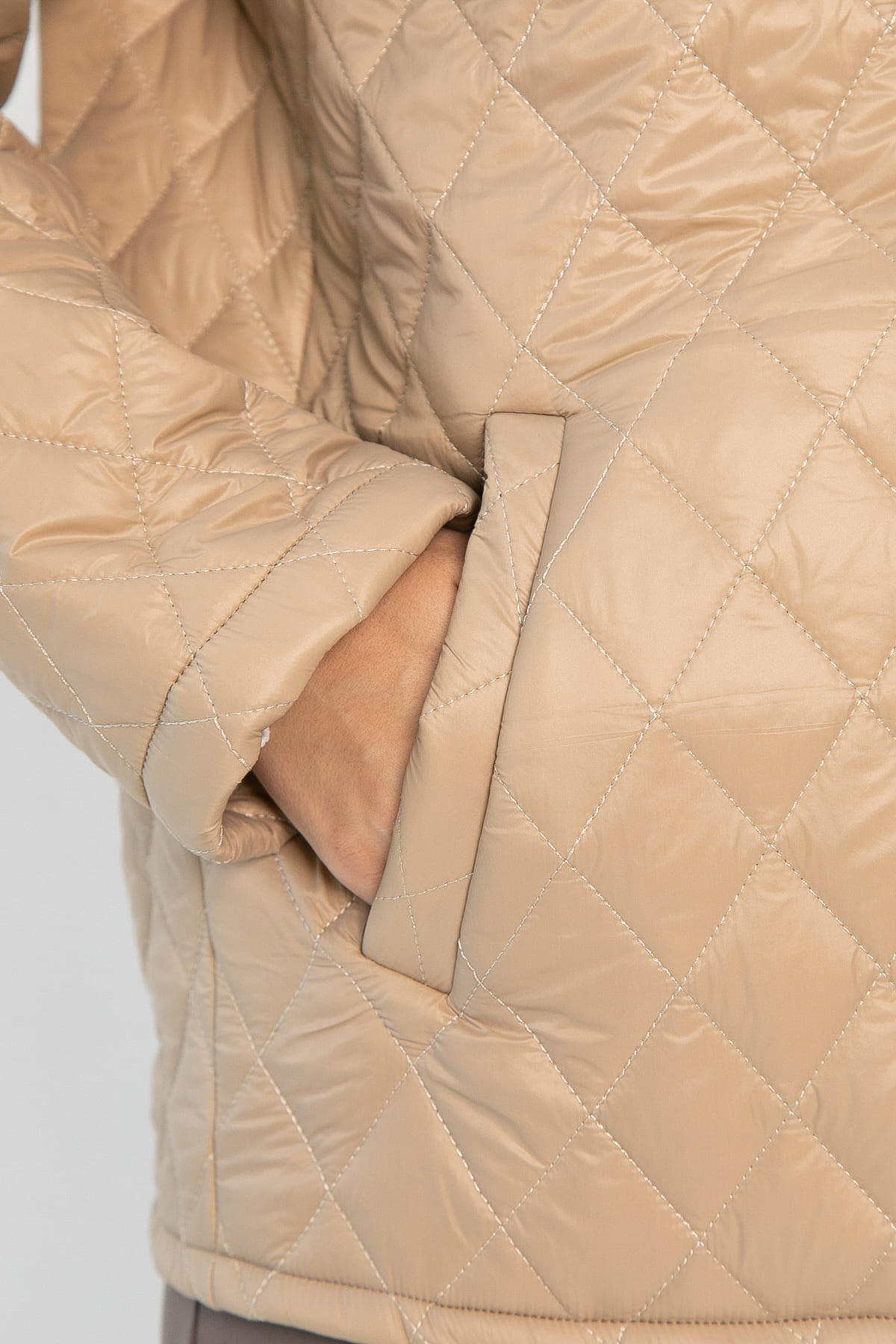 Куртка демисезонная стеганая (бежевая) Б14362-25М