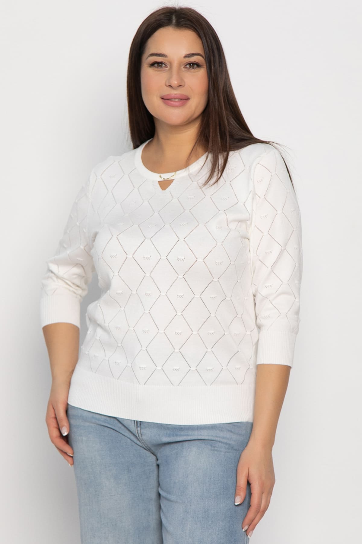 Блуза Нежный узор (молочная) Б14936-18М