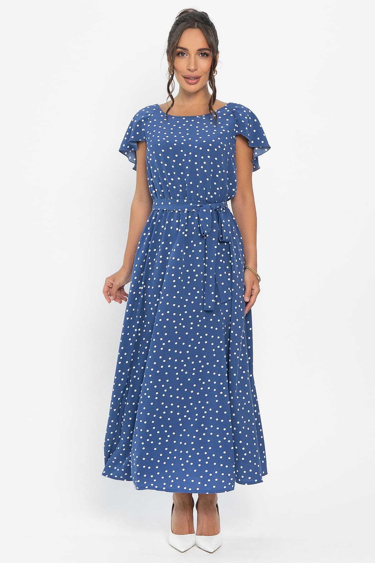 Платье Жара (синее/горох) П13968-16М