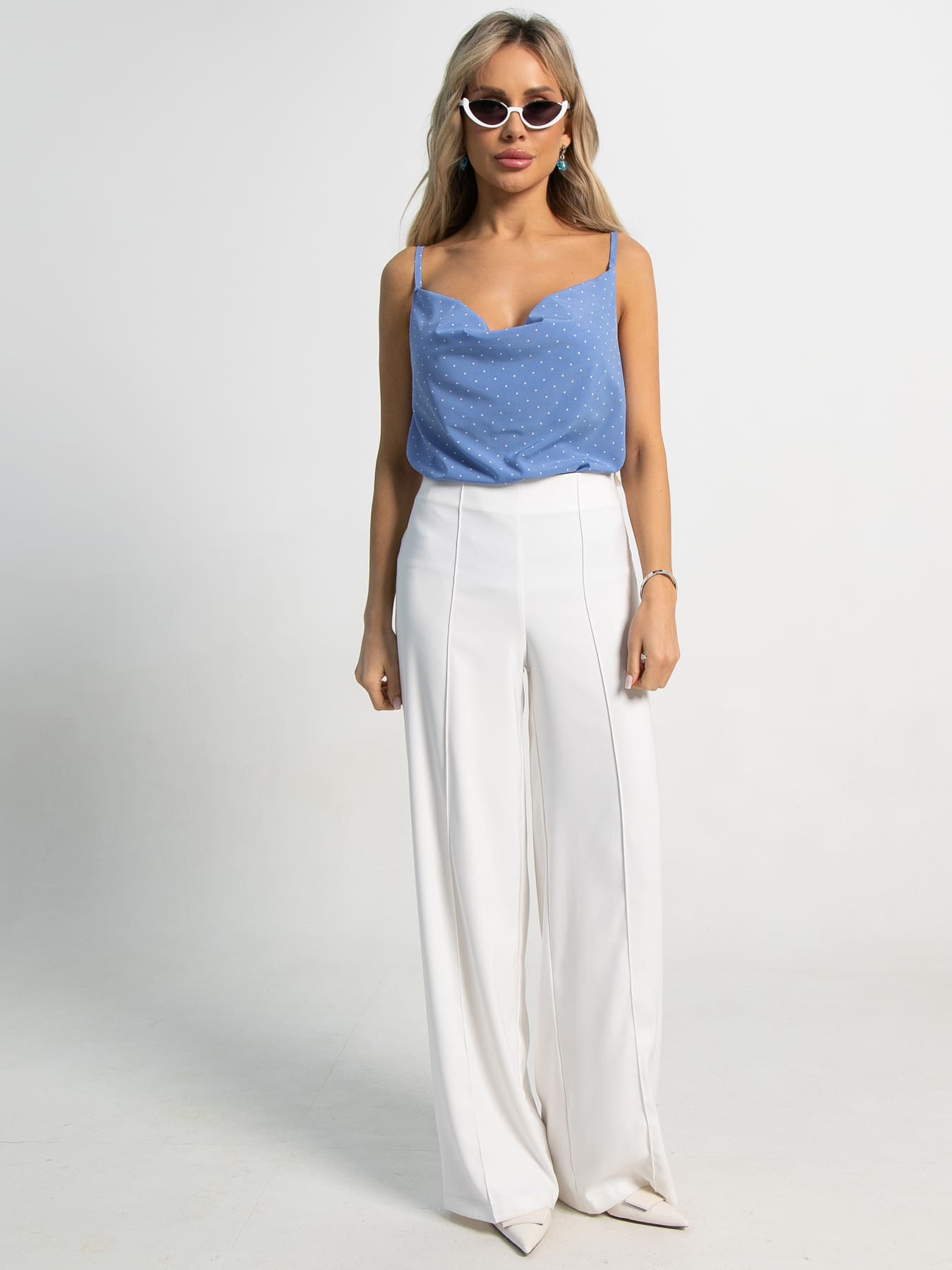 Топ Легкий штрих (голубой/горох) Б15569-34М