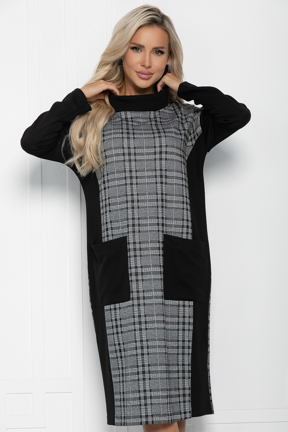 Платье Брэтта (серо-черное) П11357