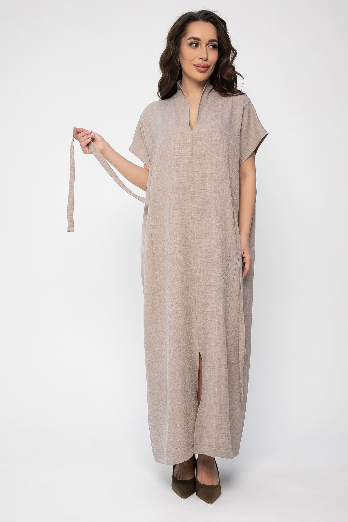 Платье Исландия (серо-коричневое) П13623-30М