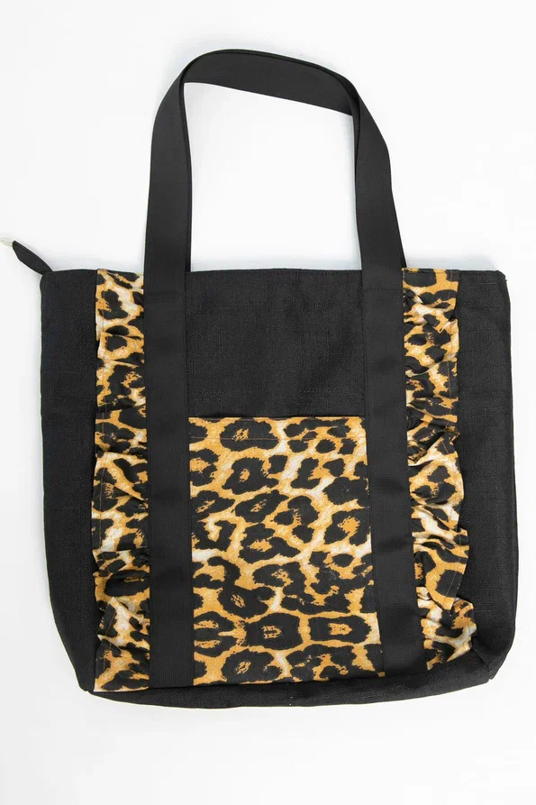Сумка Шопер (черный/лео) СШ02