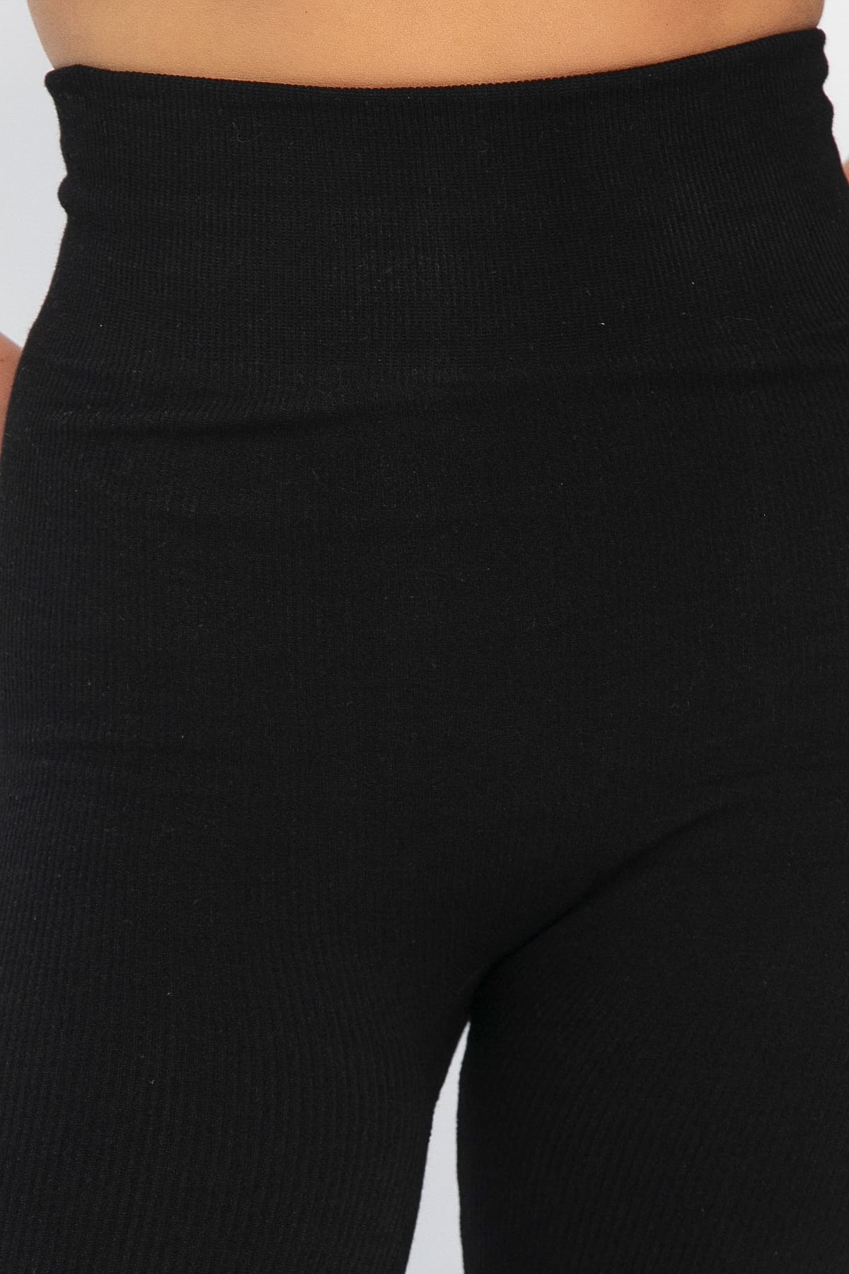 Лосины в рубчик утепленные НЬЮ (черные) Б14972-7М