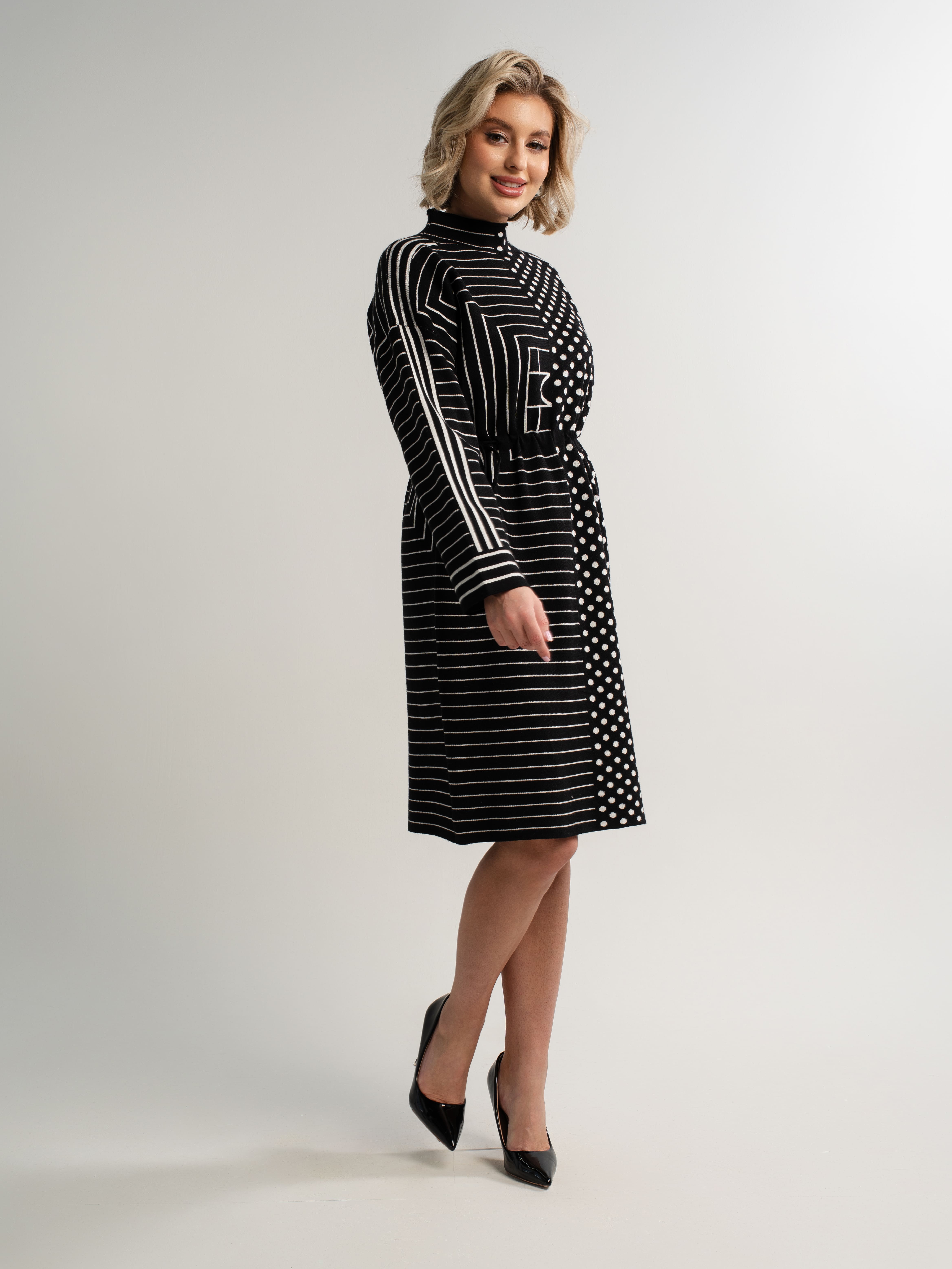 Платье Латута (черно-белое) П15105-18М