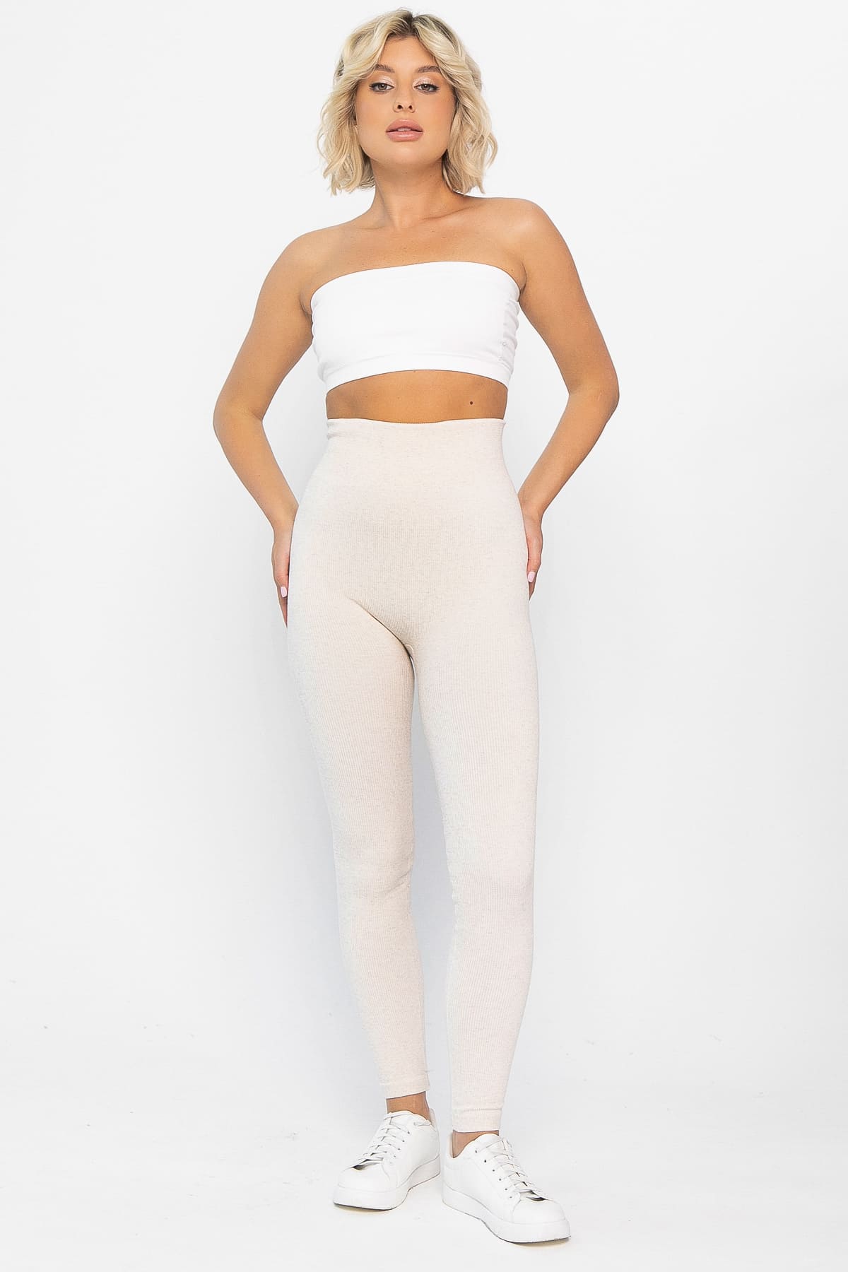 Лосины в рубчик утепленные НЬЮ (экрю) Б14973-7М