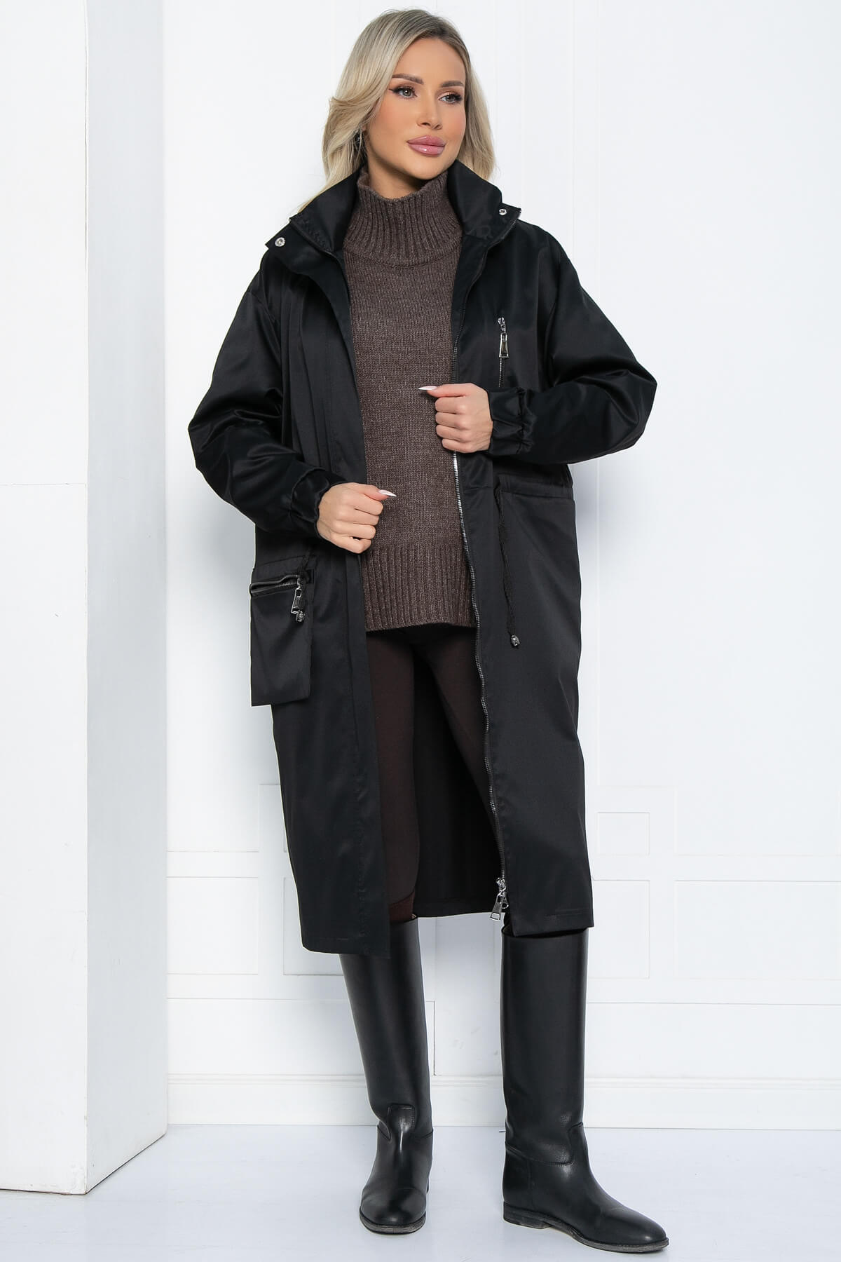 Плащ Весна близко (черный) Б12513-7