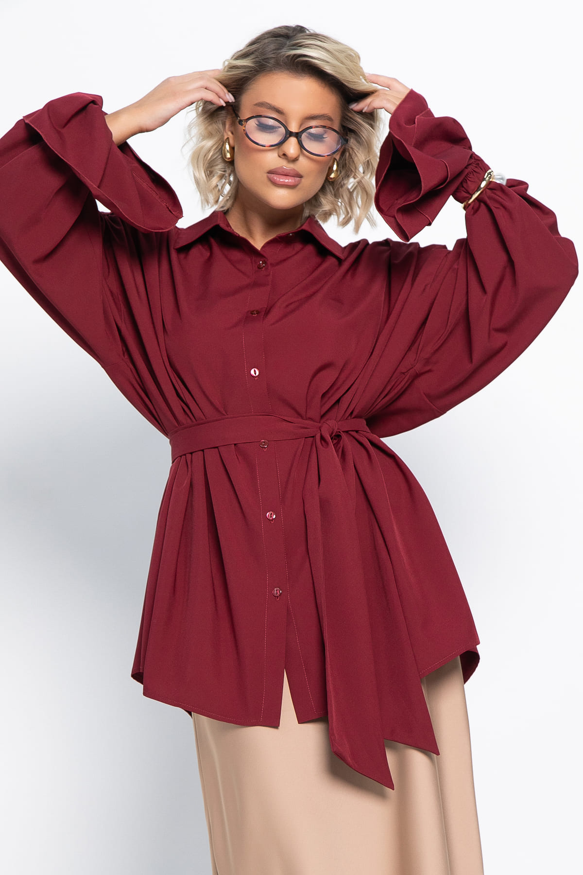 Блуза Присцилла (бордовая) Б14949-5М