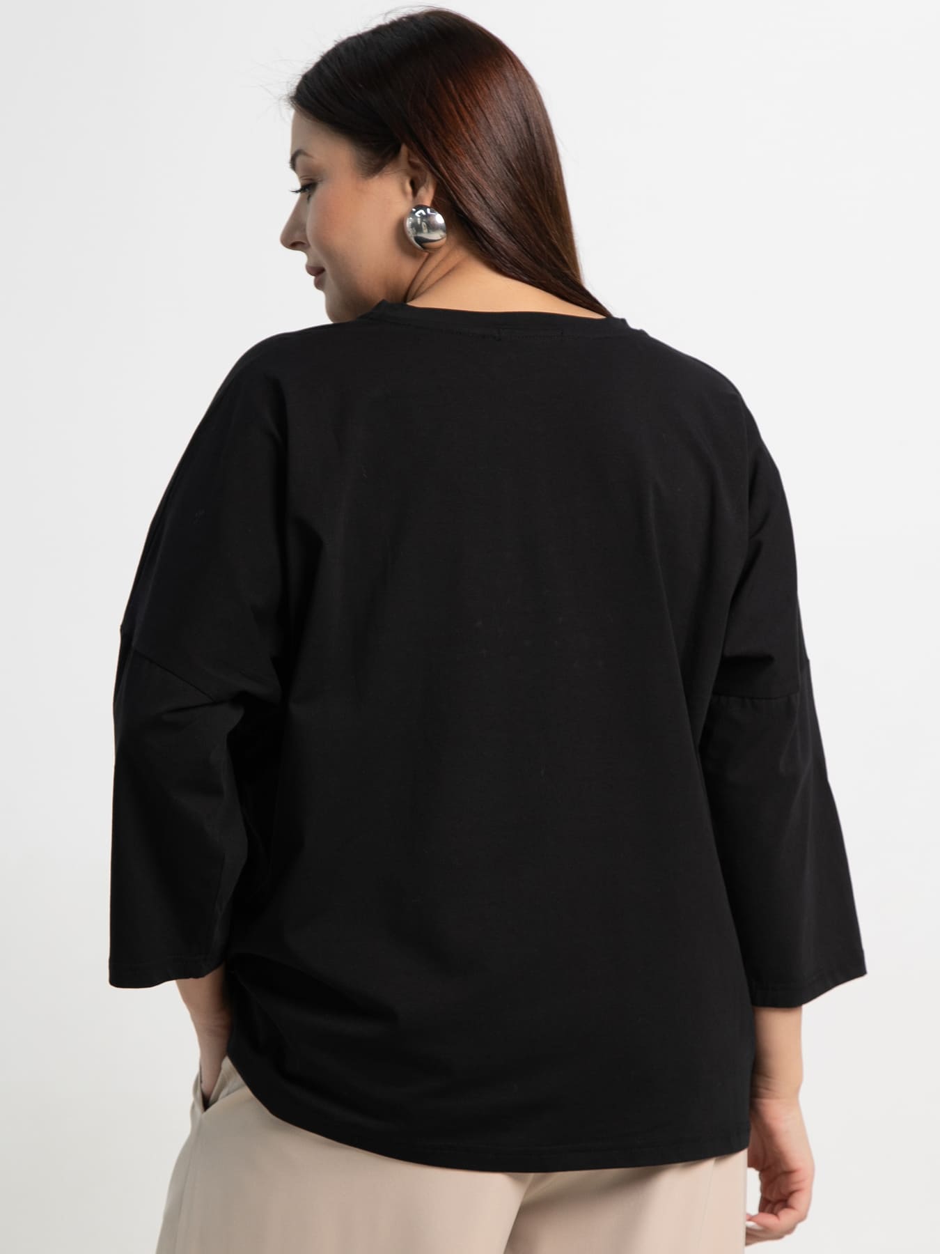 Блуза Ромашка (черная) Б15384-24М