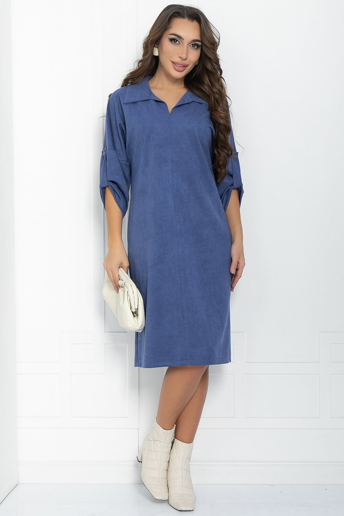 Платье Нежность осени (синее) П11922