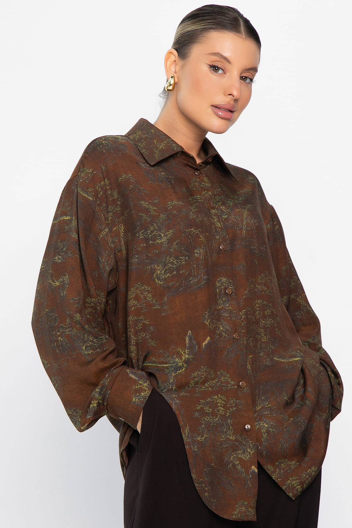 Блуза Тайна очарования (коричневая) Б14433-5М