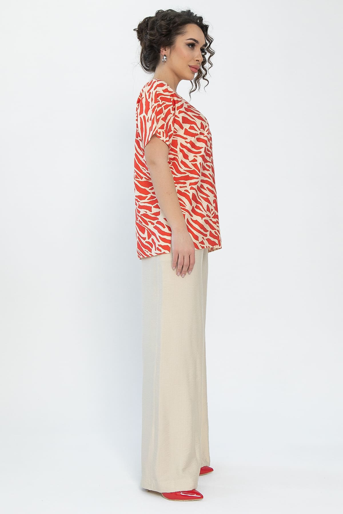 Костюм Яркие планы (бежево-красный) К13591-30М