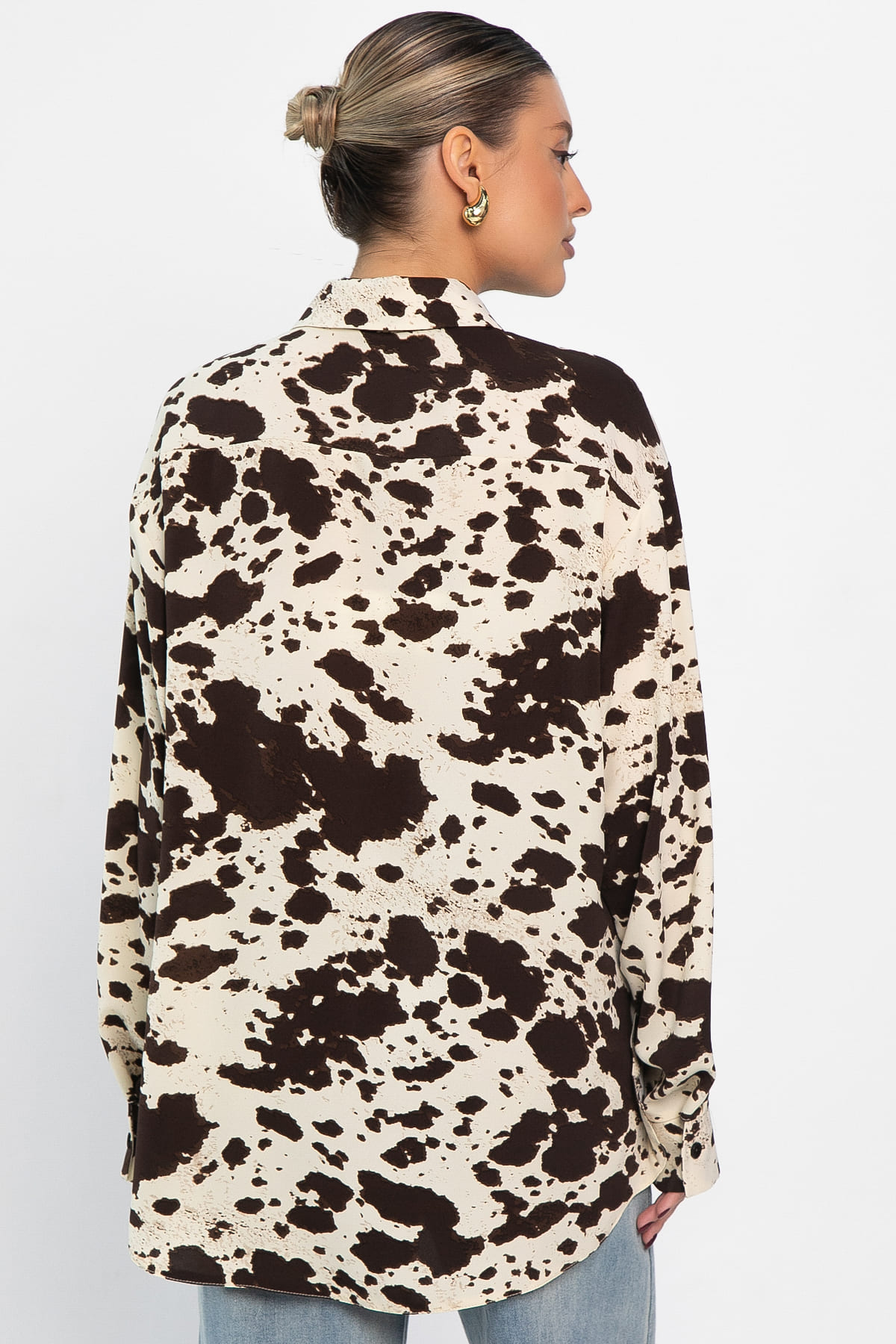 Блуза Тайна очарования (бело-коричневая) Б14432-5М