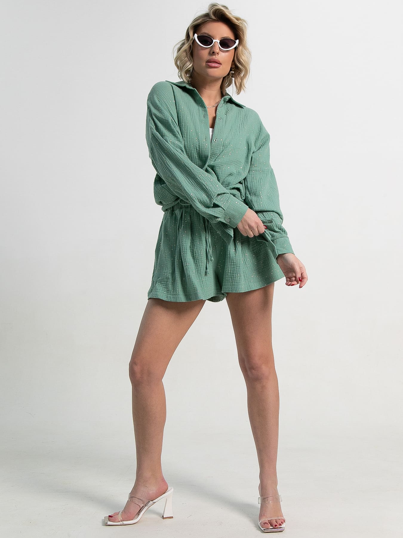 Костюм хлопковый Илария (оливковый) К15343-1М