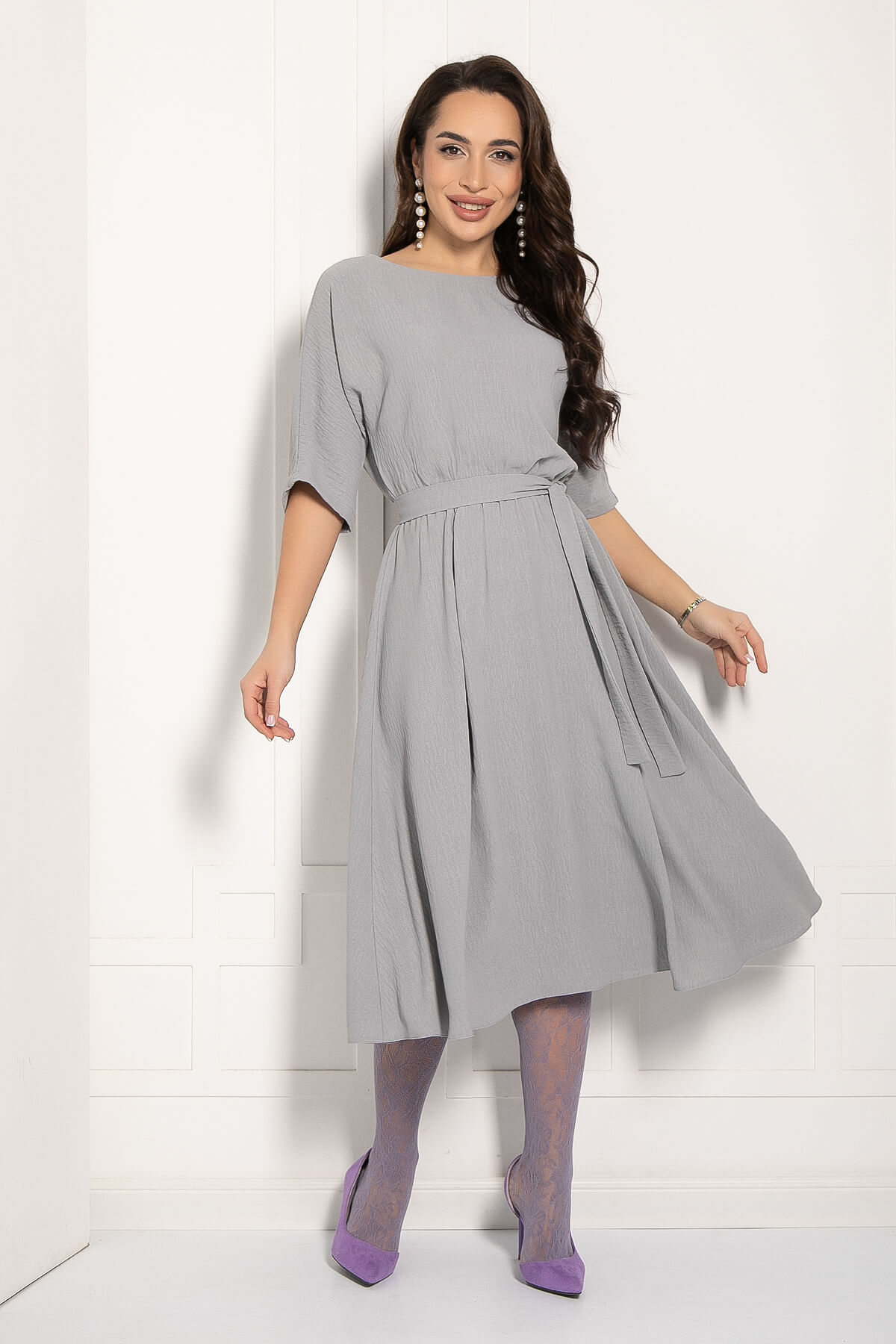 Платье Мерседес (серое) П12673-30