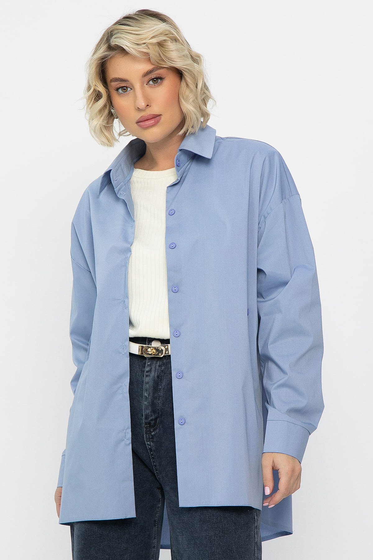 Рубашка Антария  (серо-голубая) Б14190-5М