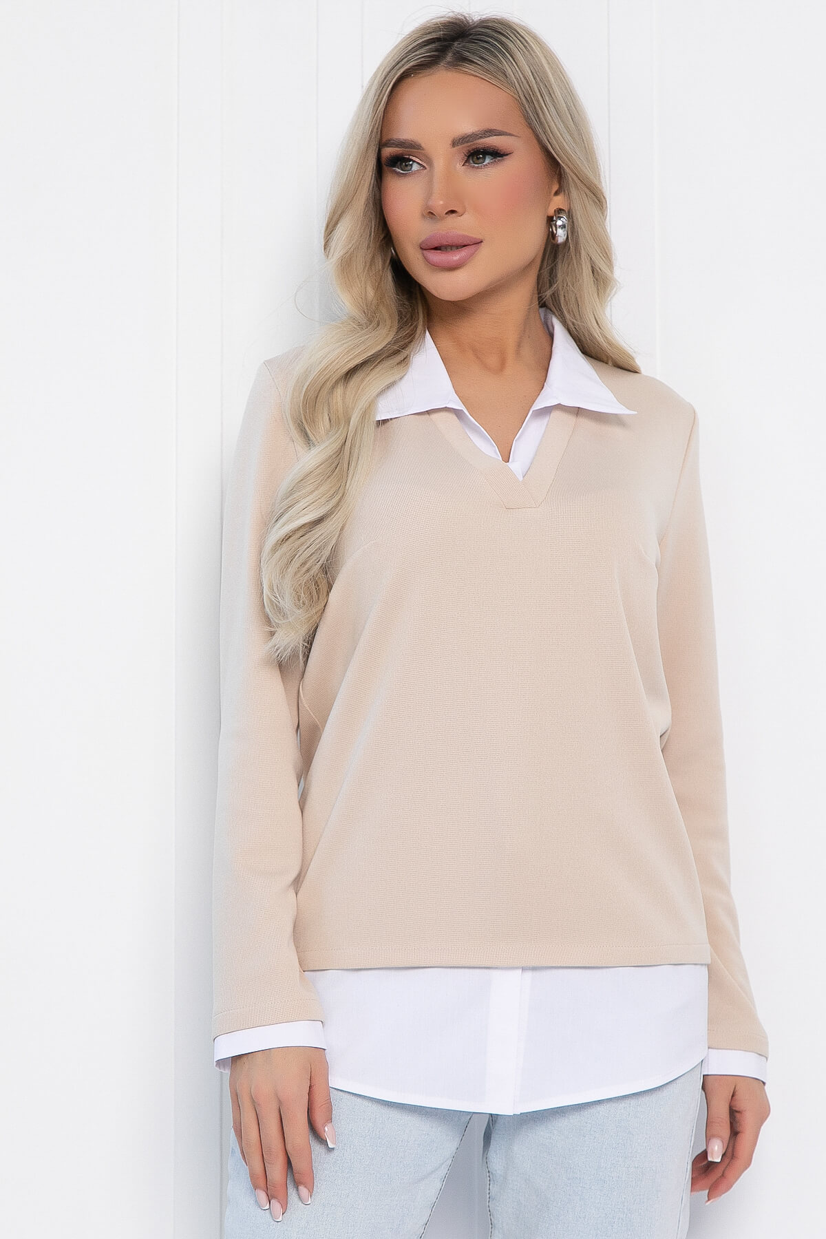 Пуловер На высоте (крем-брюле) Б12758-12М