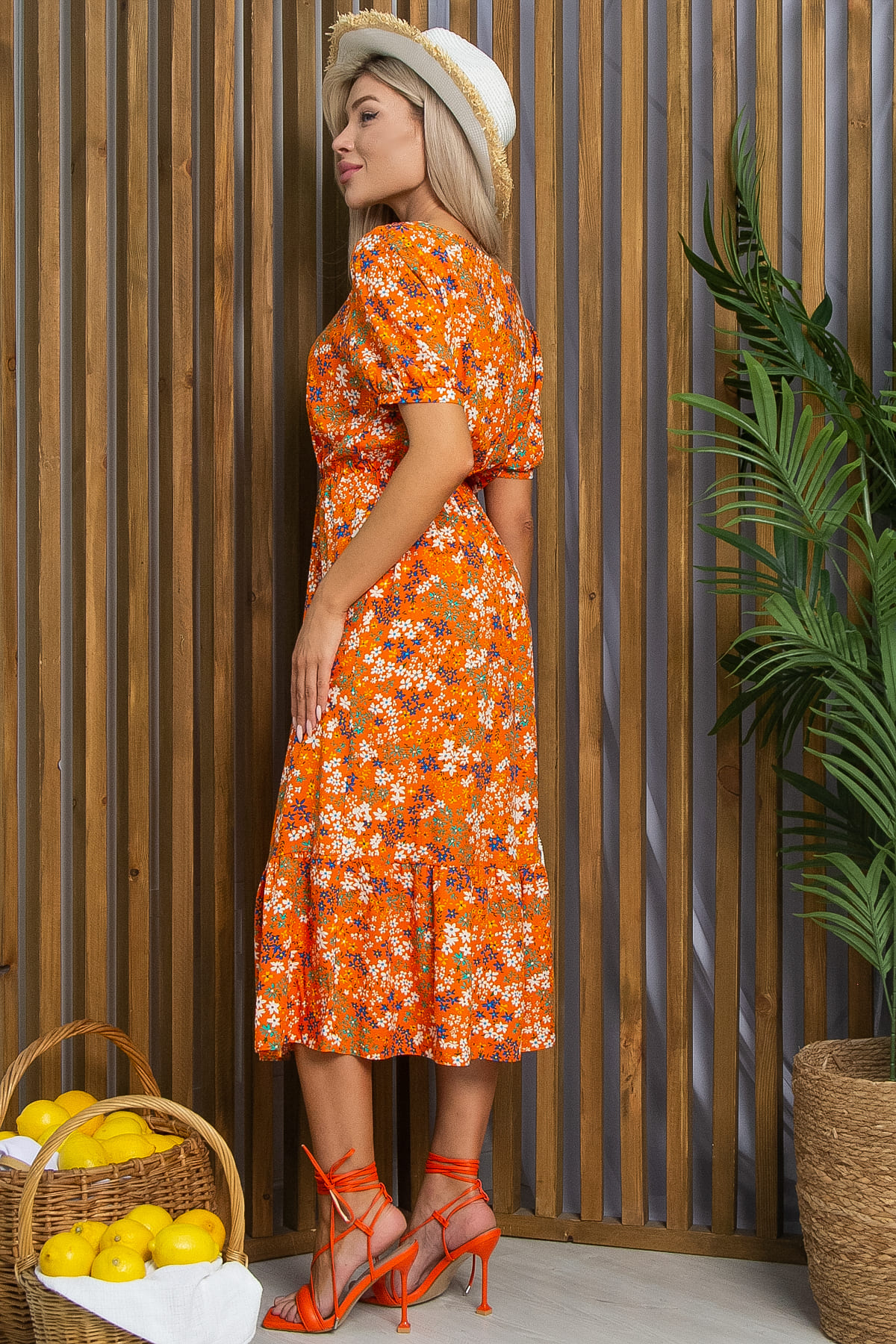 Платье Мирэль (оранжевое) П13204-35М