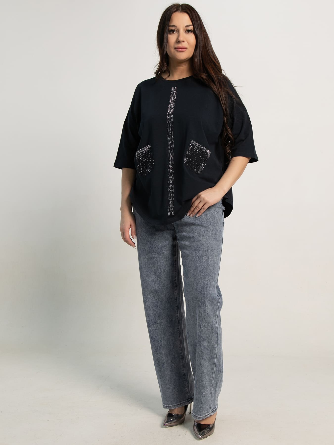 Блуза Магнит (темно-синяя) Б15443-24М