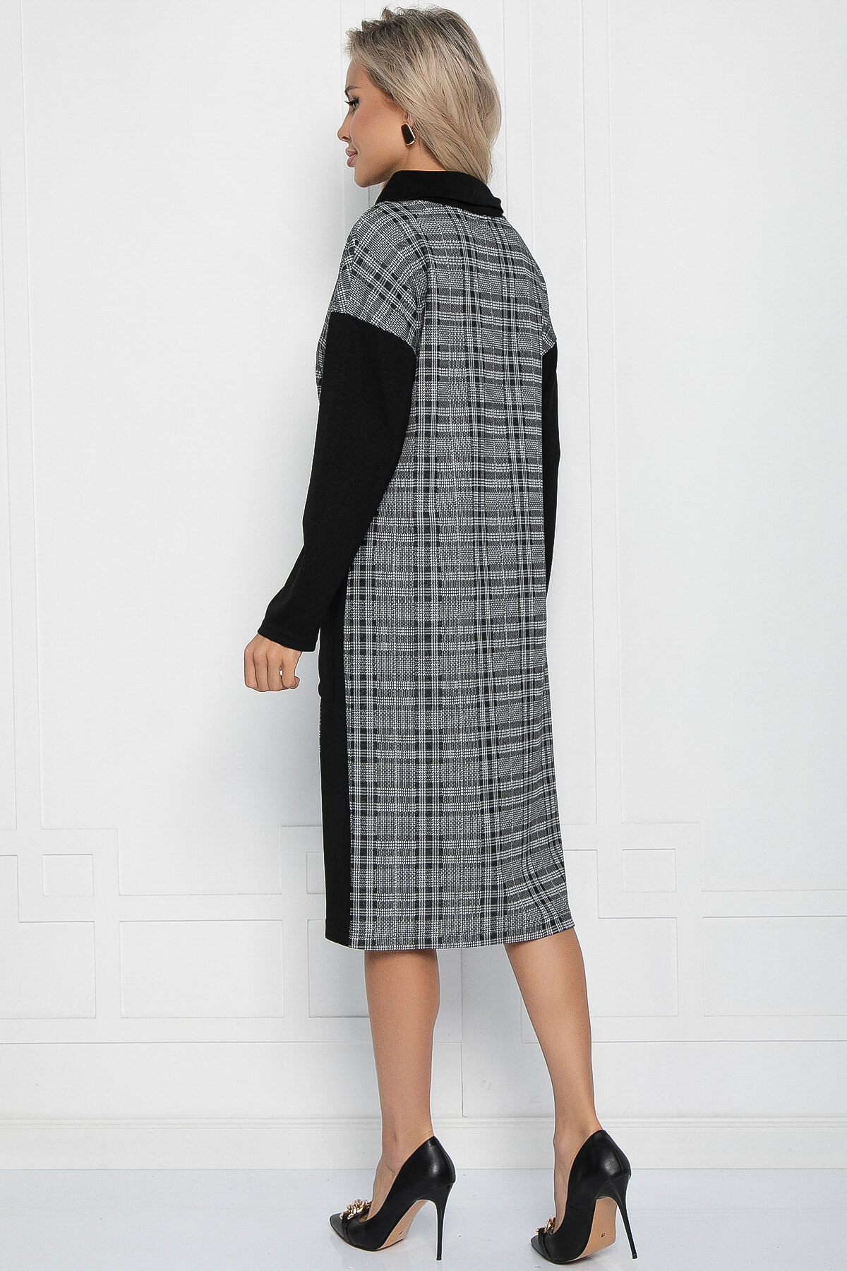 Платье Брэтта (серо-черное) П11357