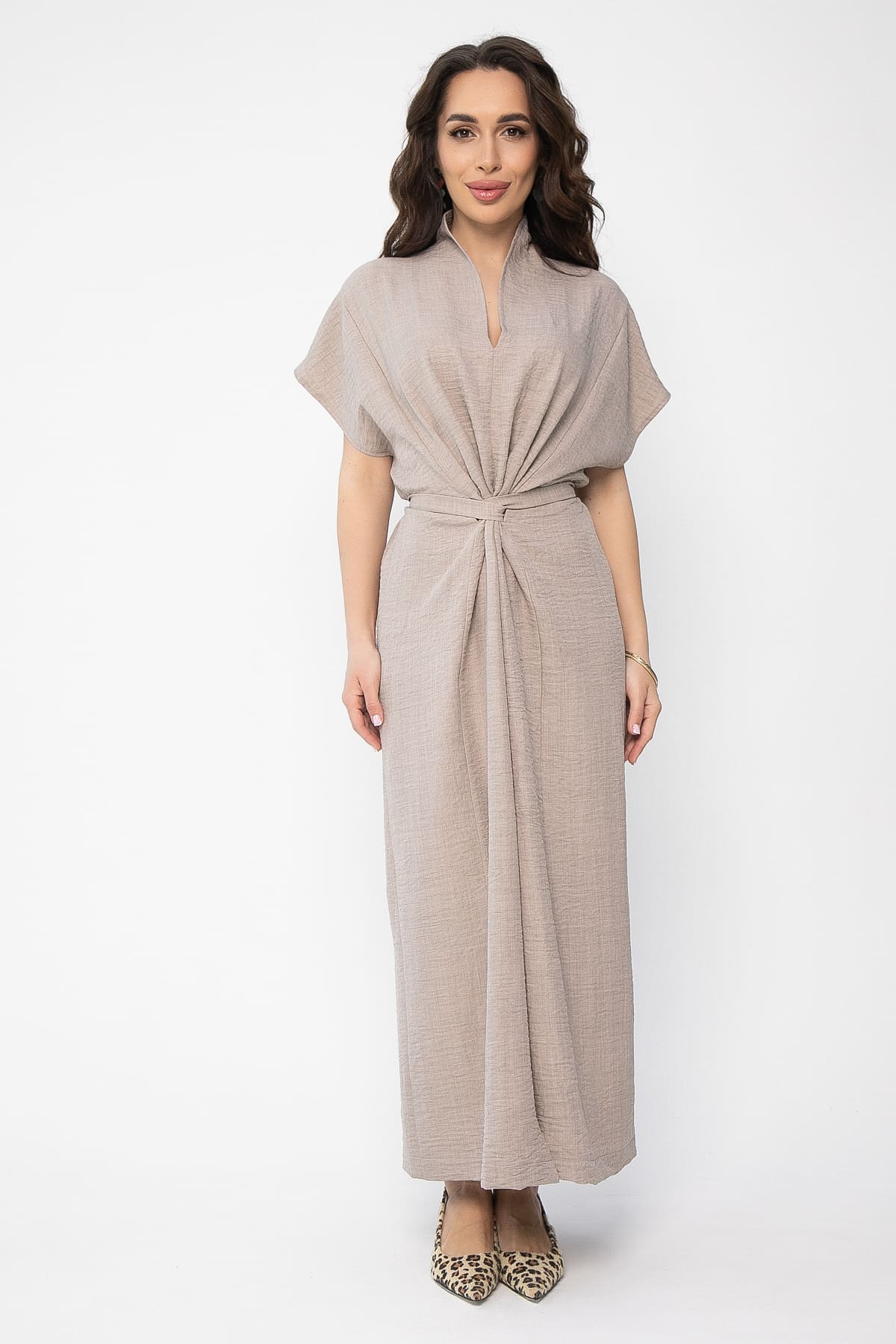 Платье Исландия (серо-коричневое) П13623-30М