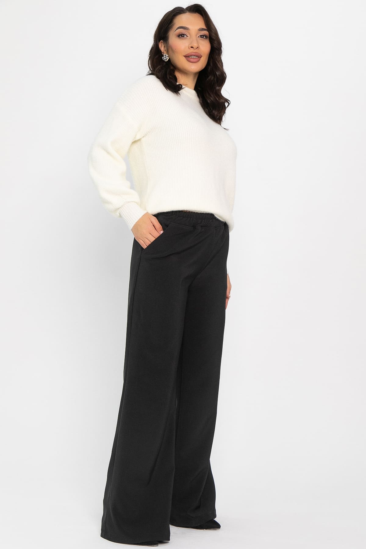 Брюки на резинке Бинори (черные) Б14405-30М