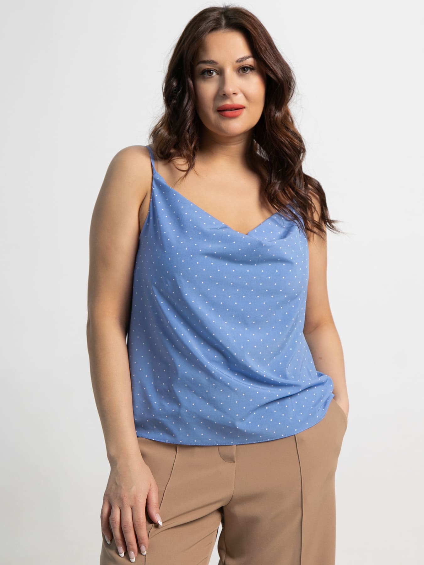 Топ Легкий штрих (голубой/горох) Б15569-34М