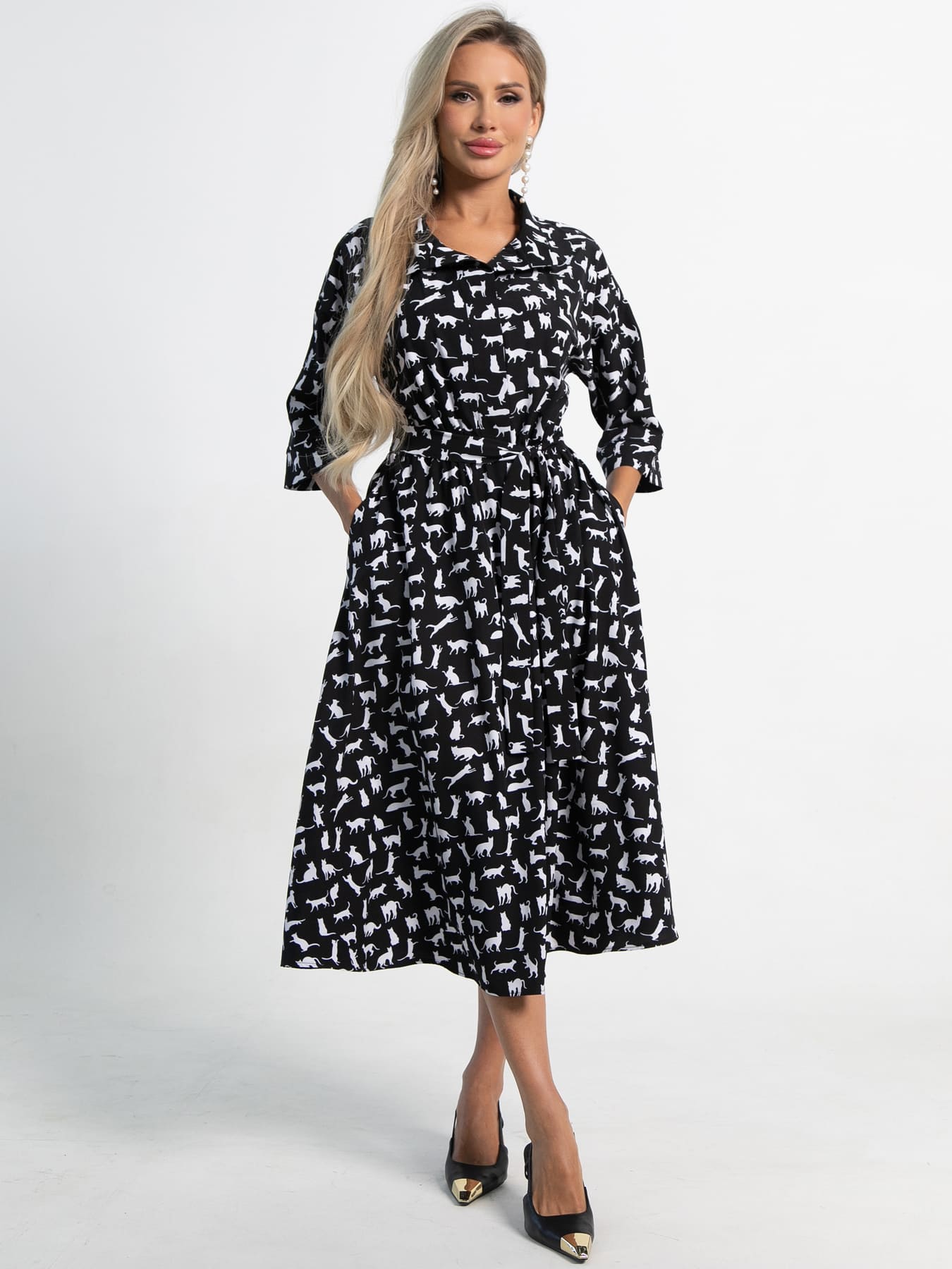 Платье Доминанта (черное/кошки) П15359-16М