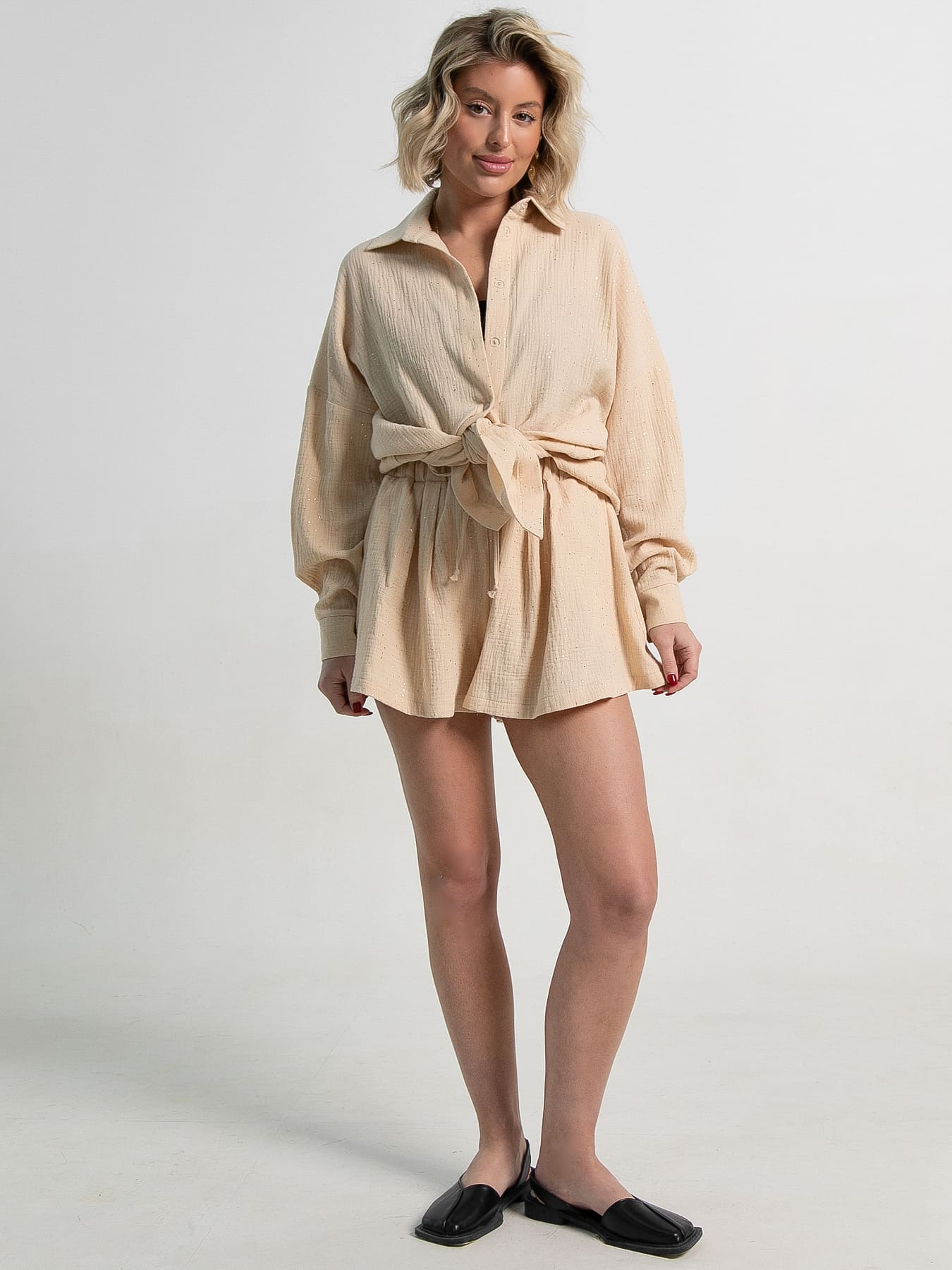 Костюм хлопковый Илария (бежевый) К15344-1М