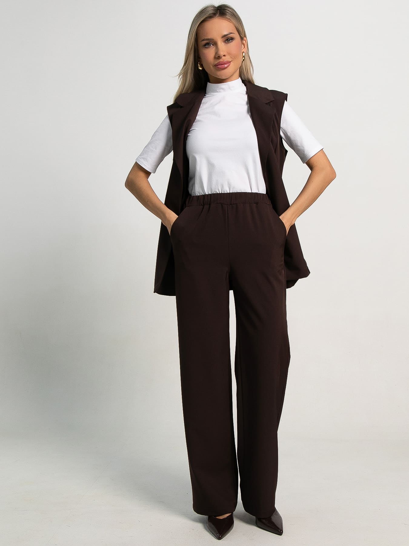 Костюм брючный Амстердам (шоколад) К15585-12М