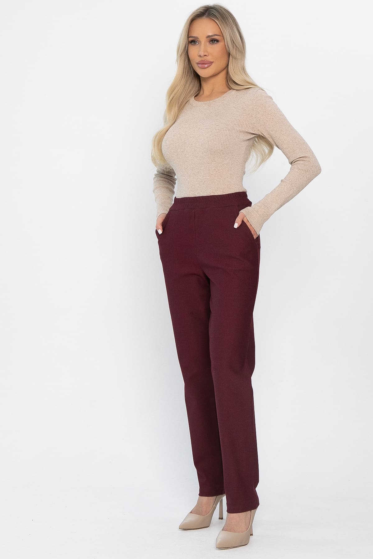 Брюки Беззаботное путешествие (бордовые) Б14388-16М