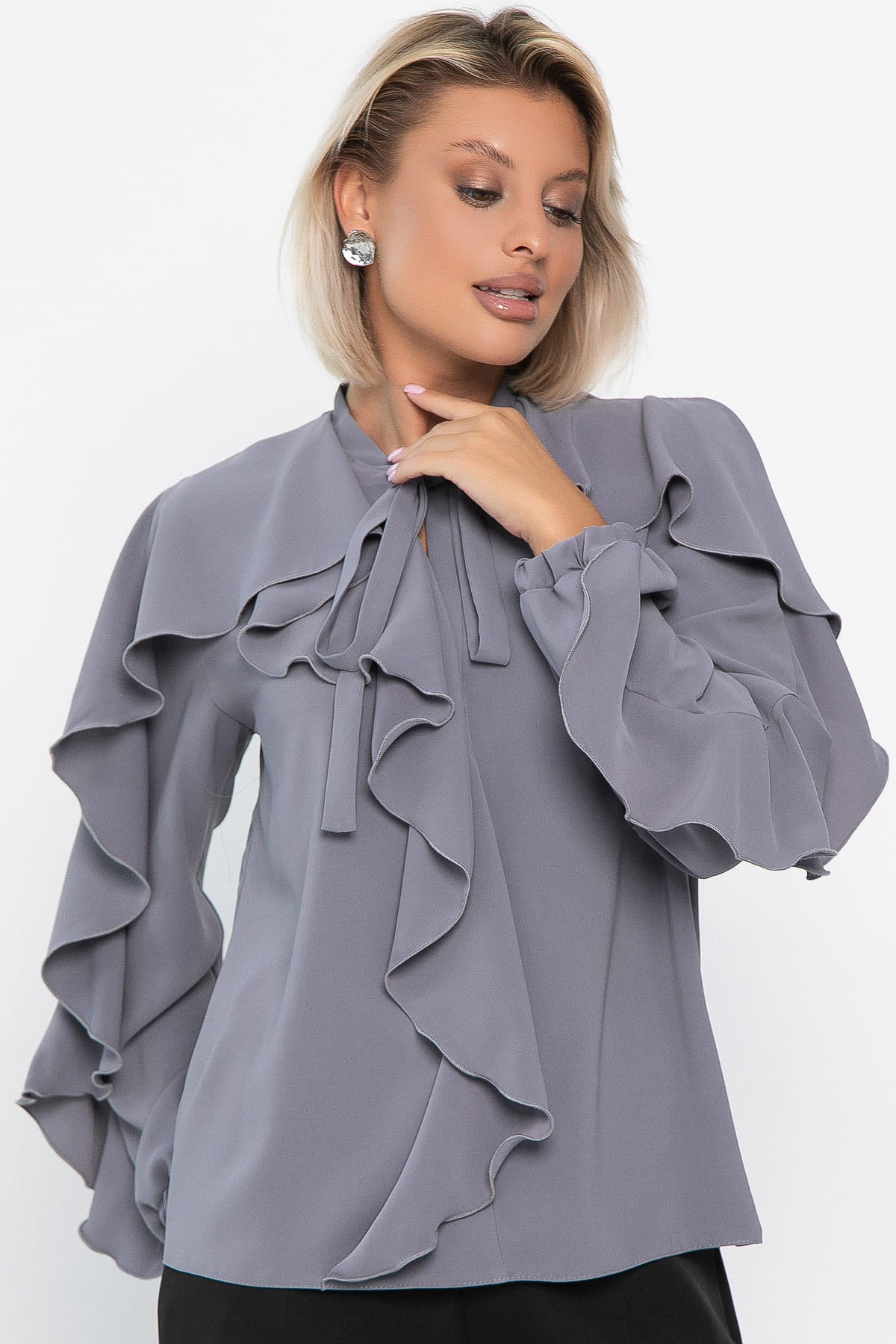 Блуза Дыхание осени (серая) Б14186-5М