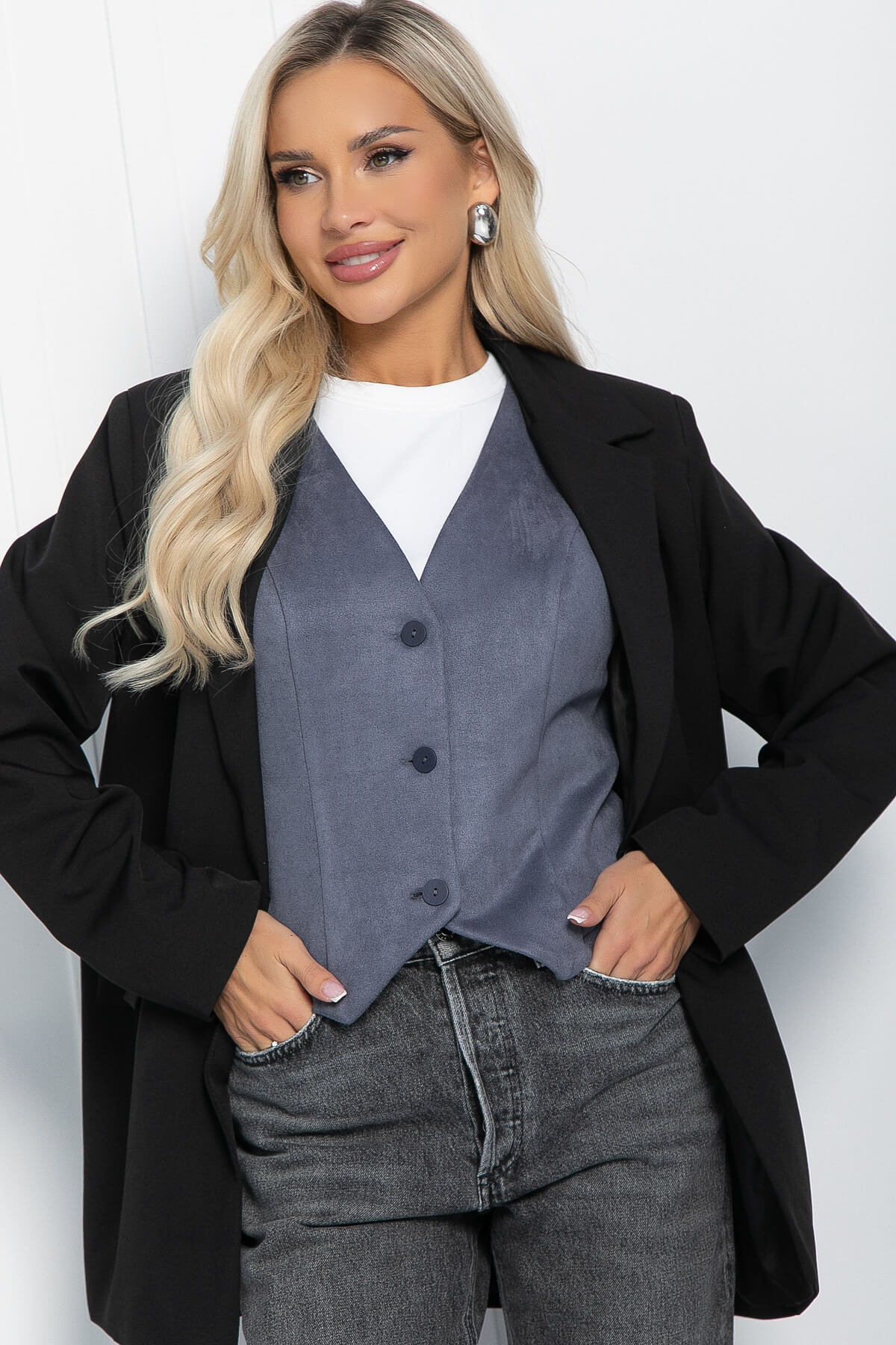 Жилет Силуэт (серый) Б11462