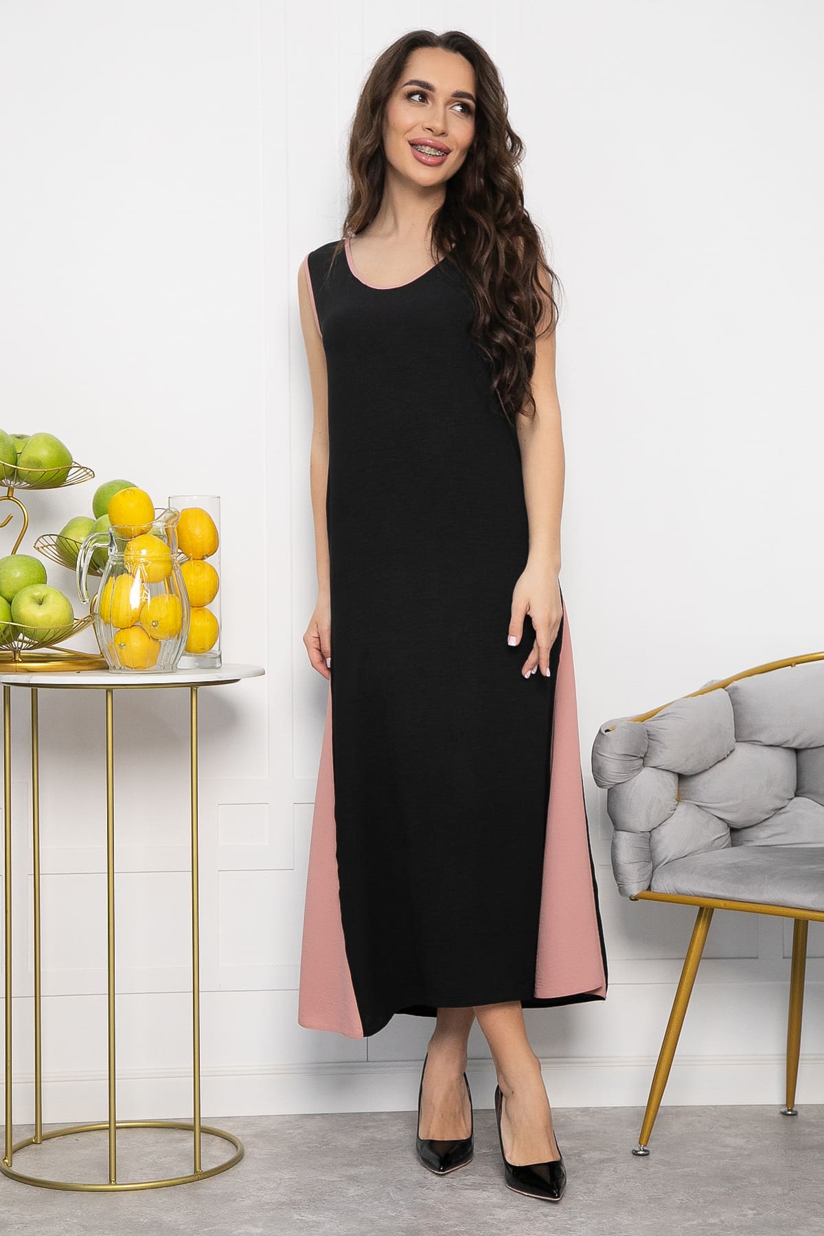 Сарафан Новый сезон (черно-розовый) П13630-10М